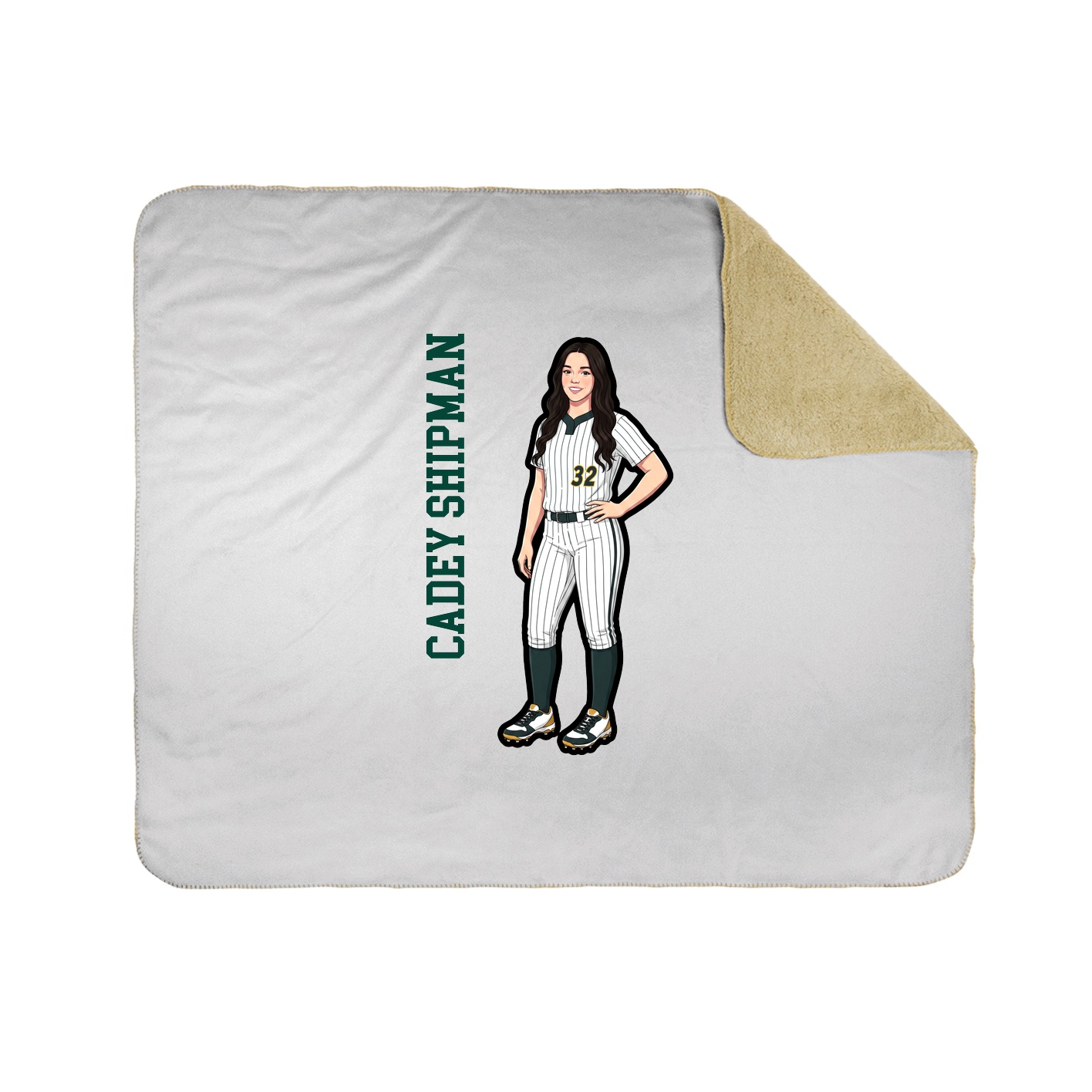 Throw Blanket — Name Vertical in White