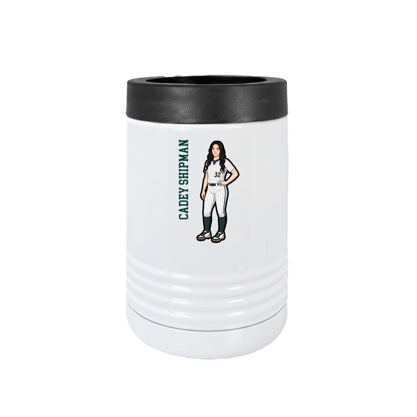 Beverage Holder — Name Vertical in White