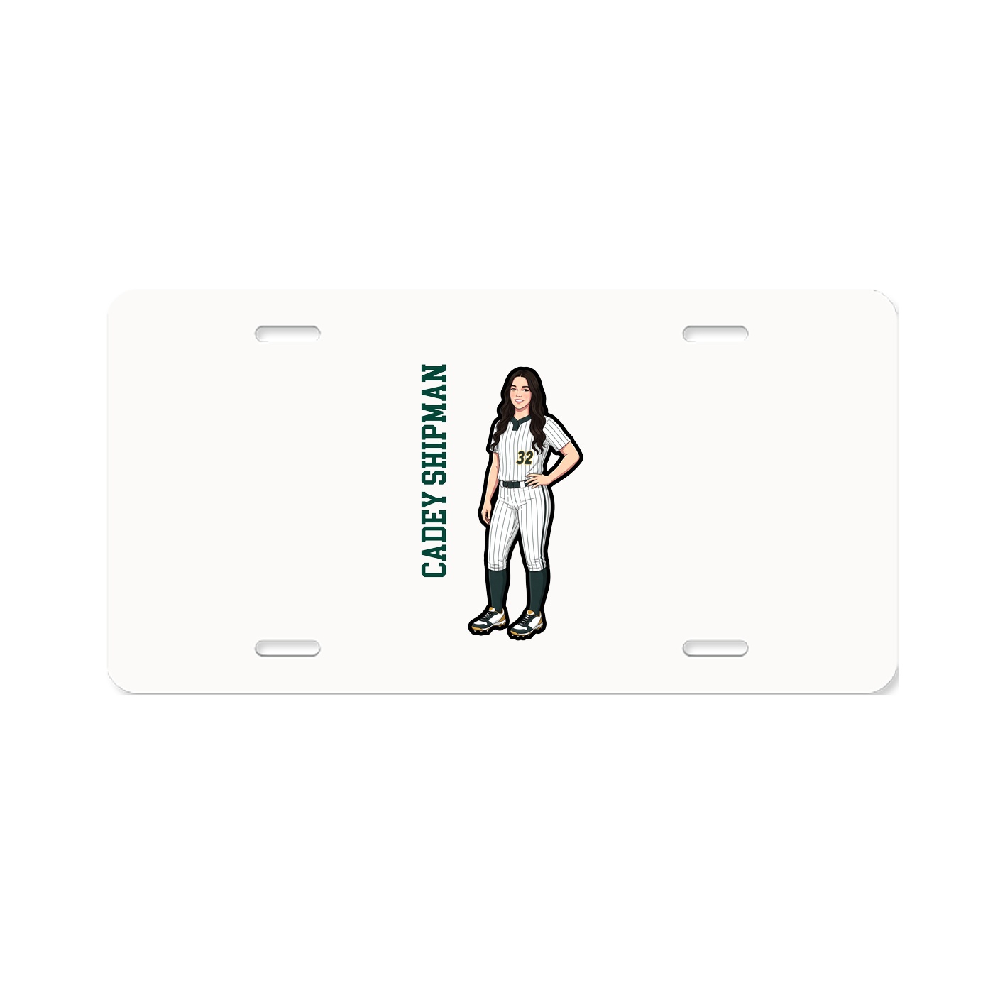 License Plate — Name Vertical in Classic