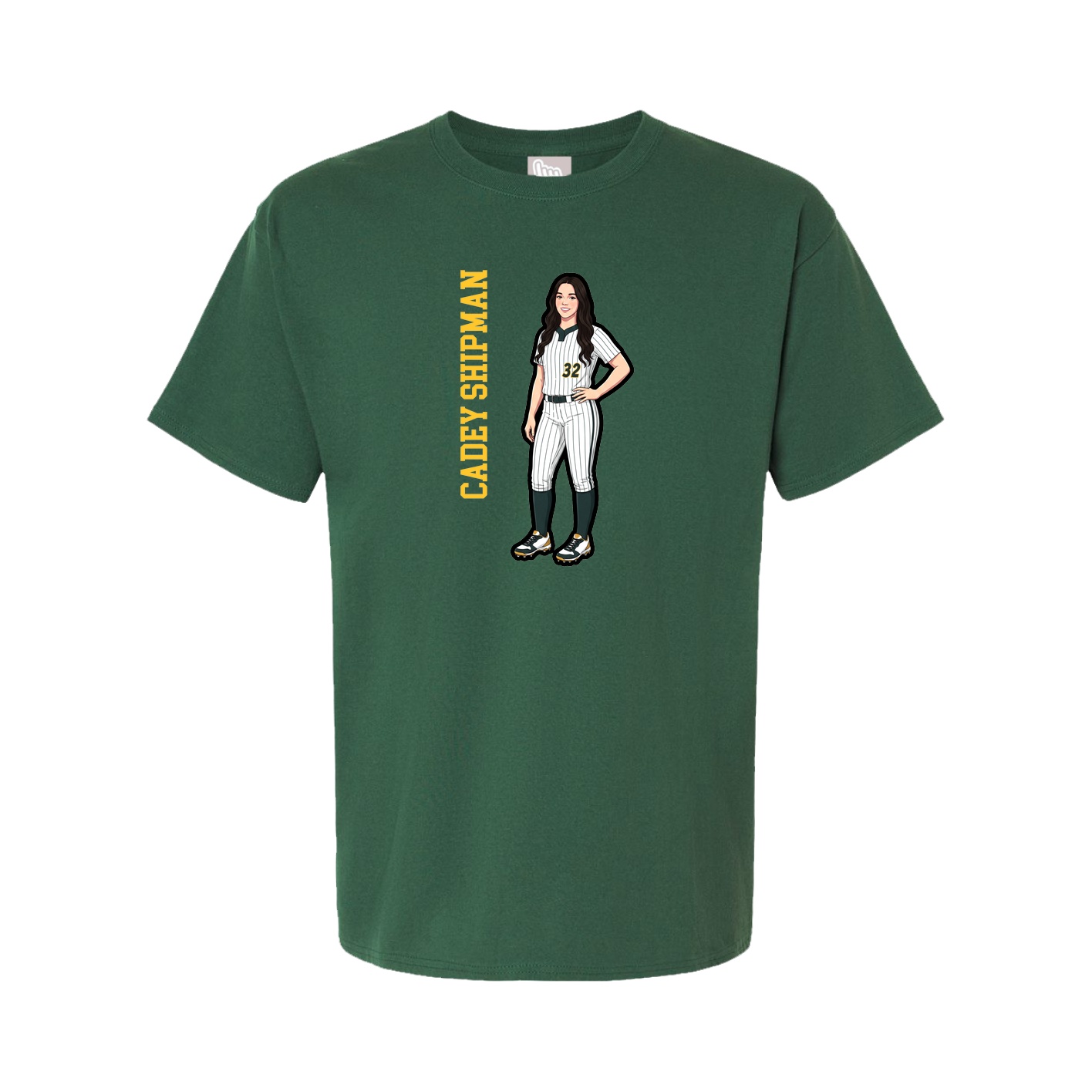 Youth Tee — Name Vertical in Green