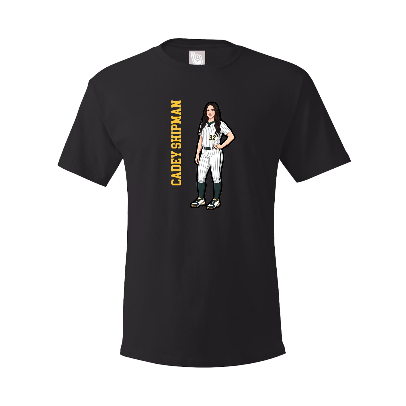 Youth Tee — Name Vertical in Black
