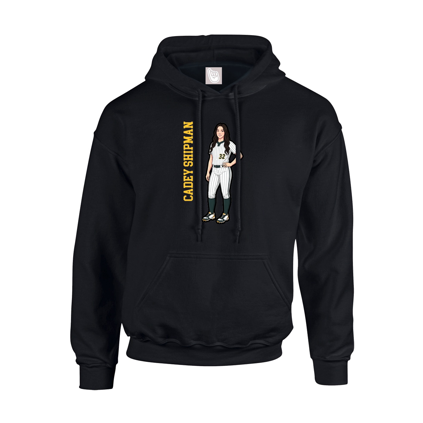 Hoodie — Name Vertical in Black