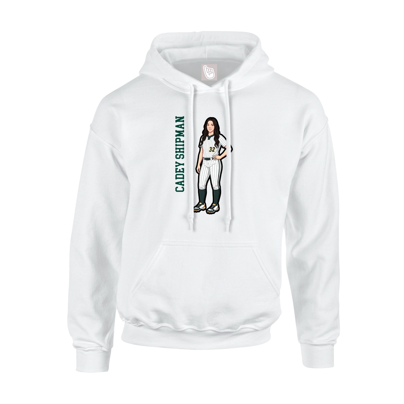 Youth Hoodie — Name Vertical in White