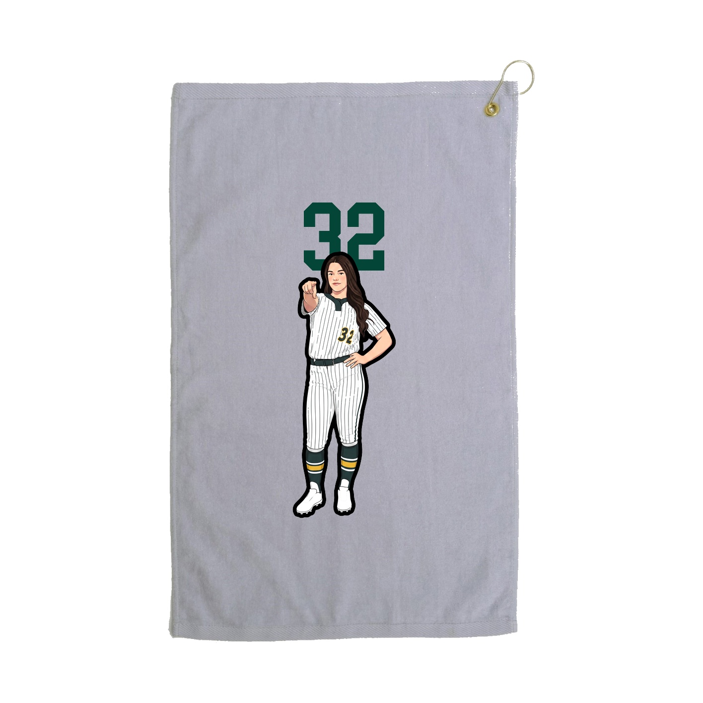Golf Towel — Number Top in Grey