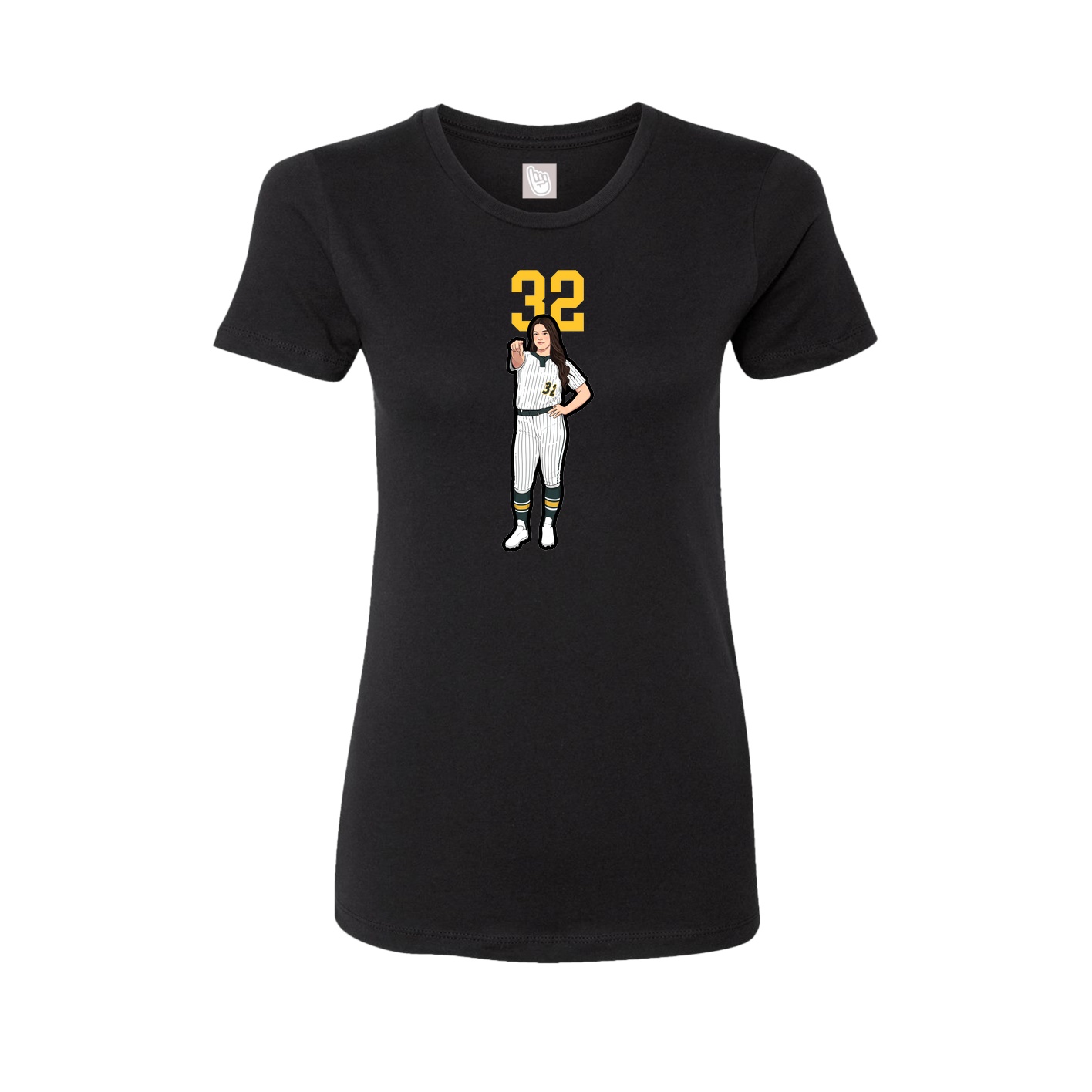 Womens Tee — Number Top in Black