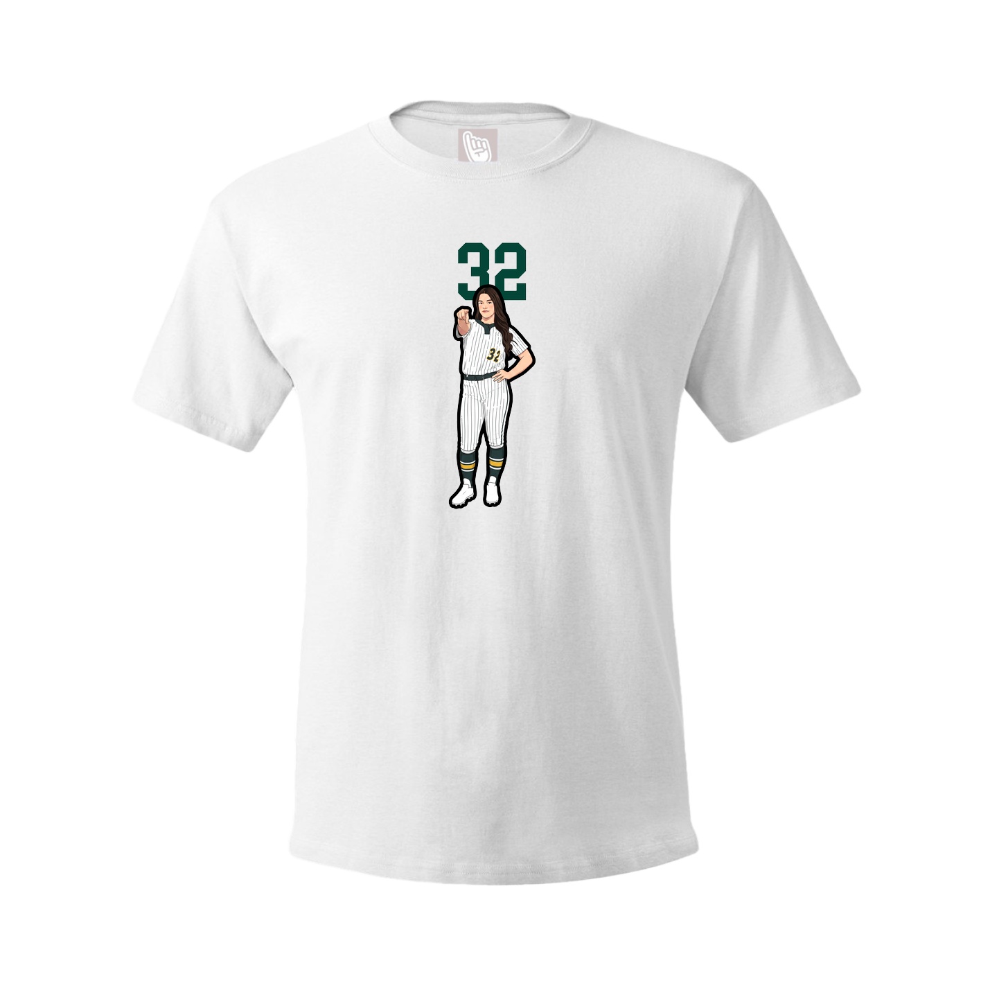 Youth Tee — Number Top in White