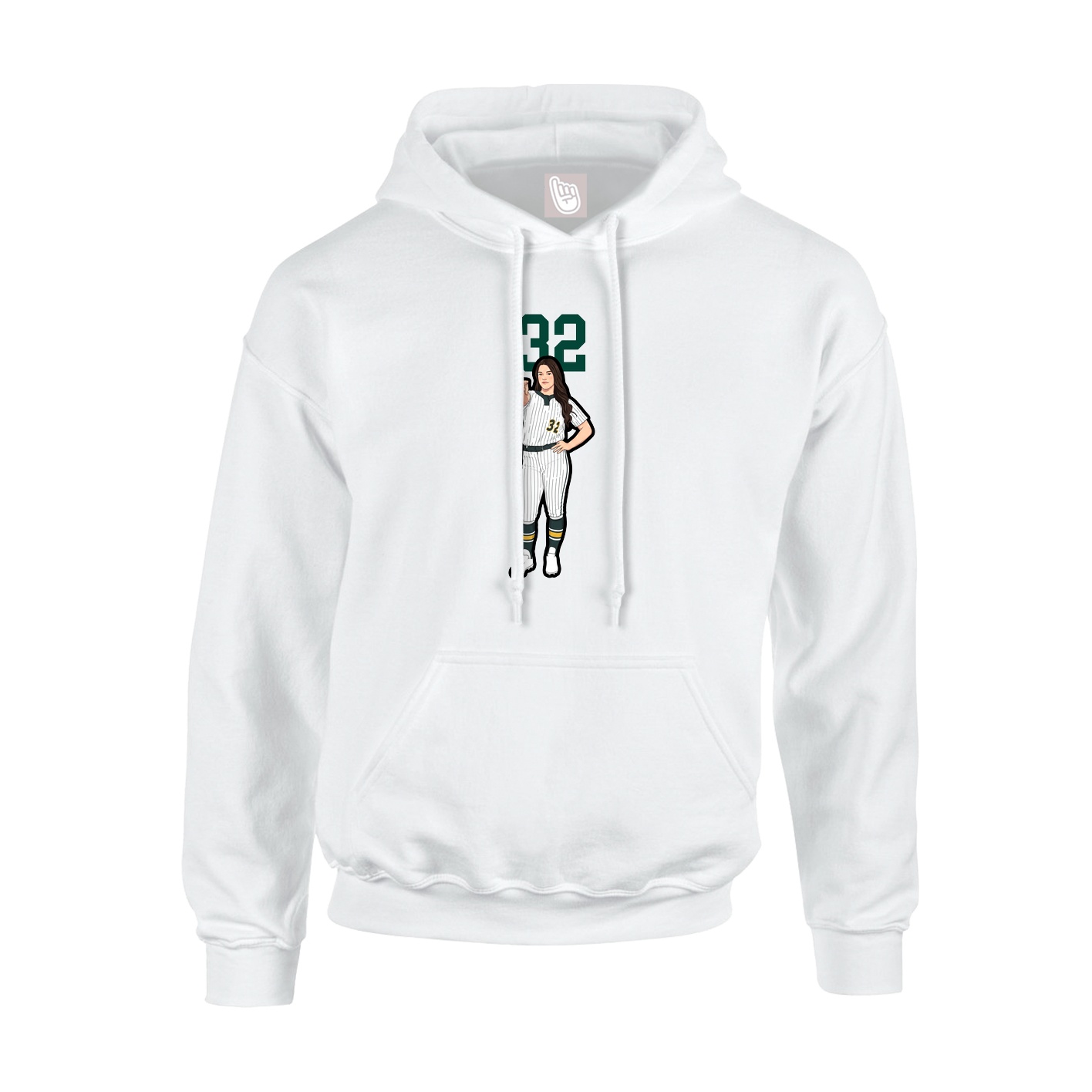 Hoodie — Number Top in White