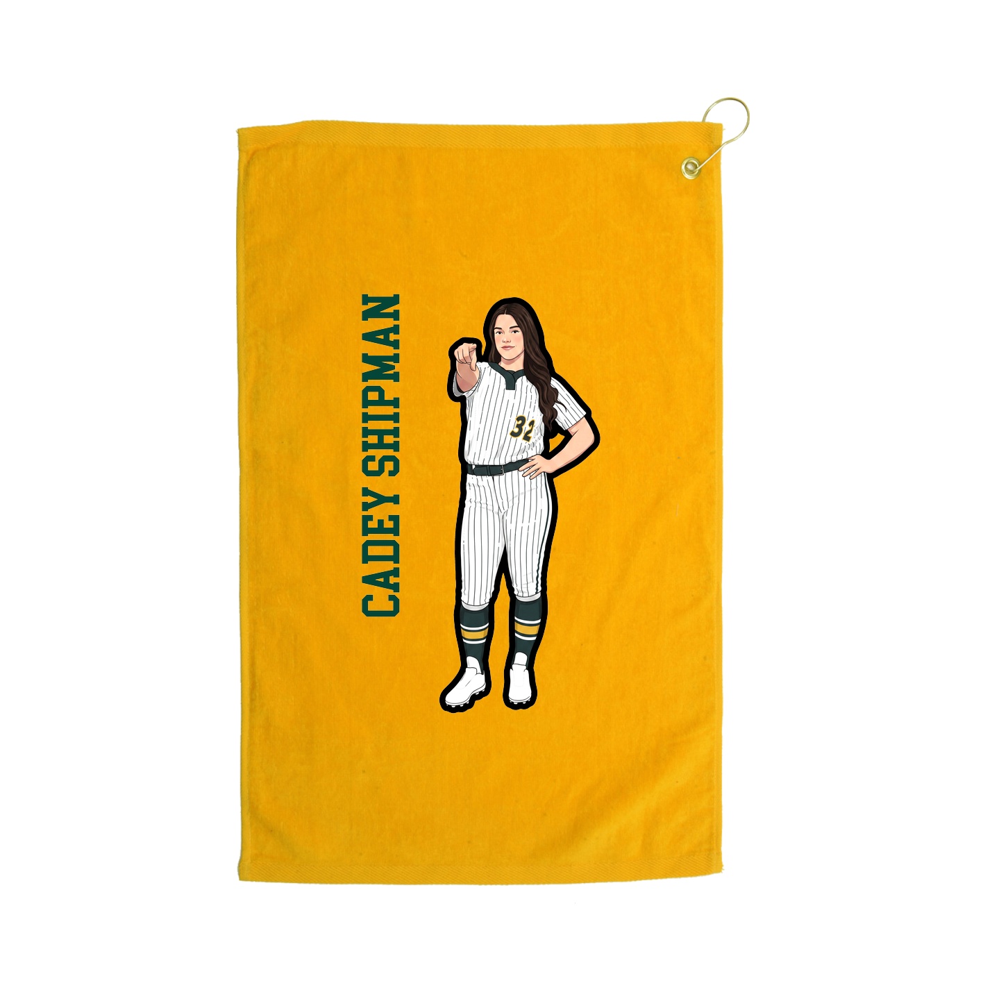 Golf Towel — Name Vertical in Gold