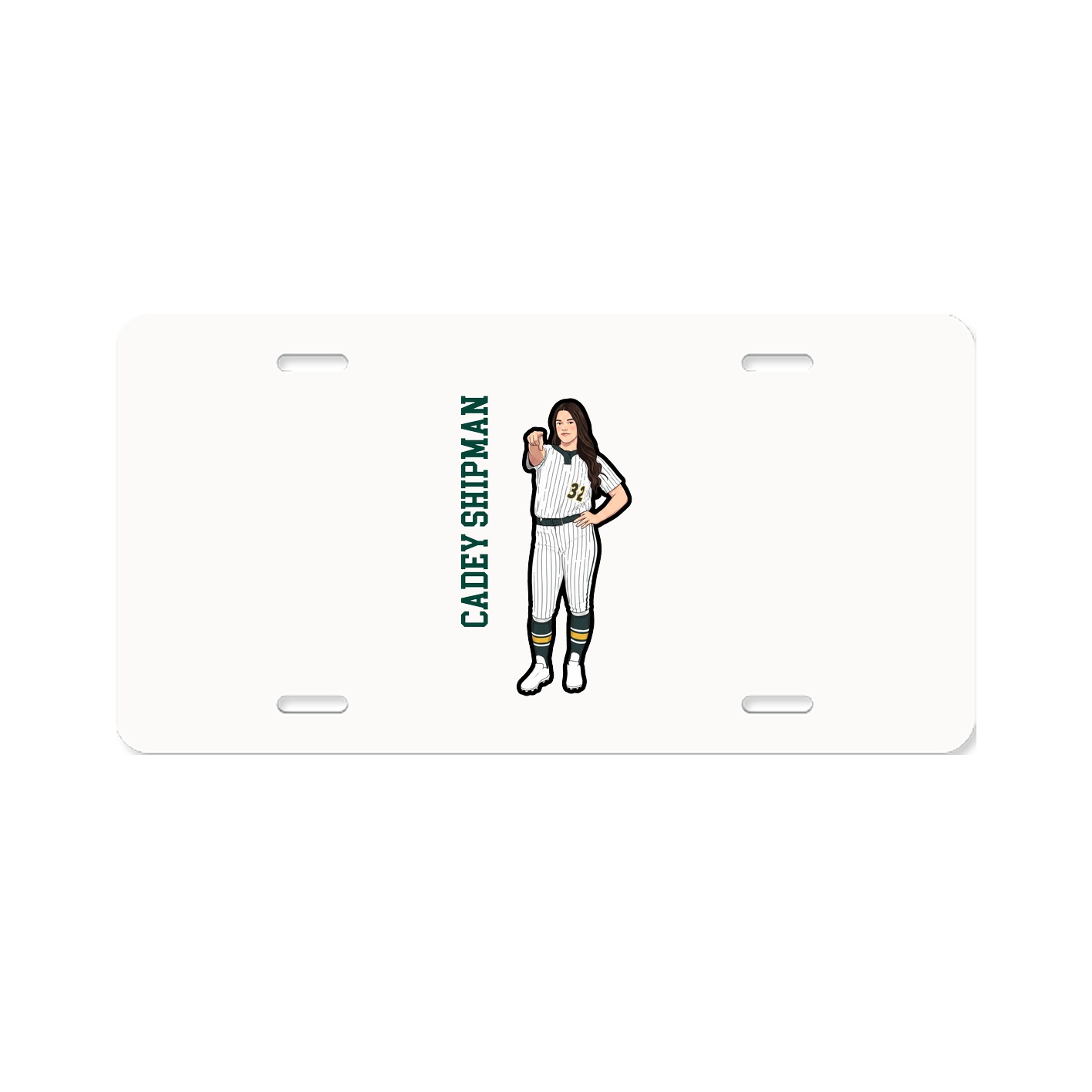 License Plate — Name Vertical in Classic