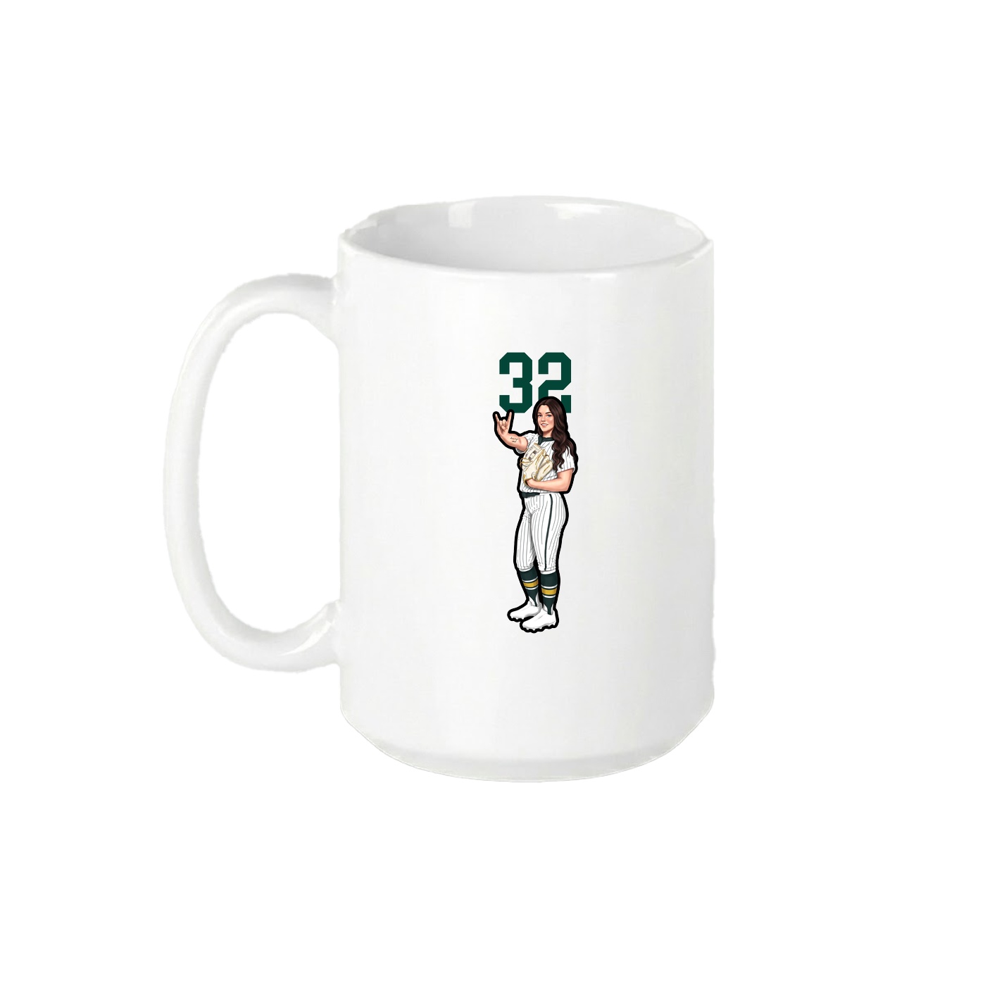 15oz Coffee Mug — Number Top in White