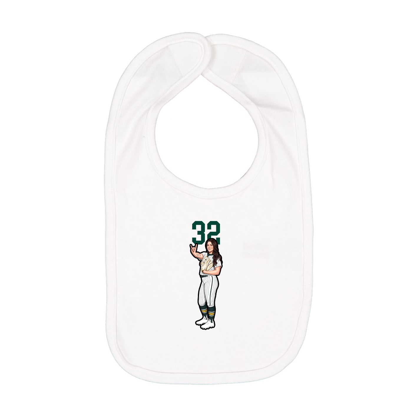 Infant Bib — Number Top in White