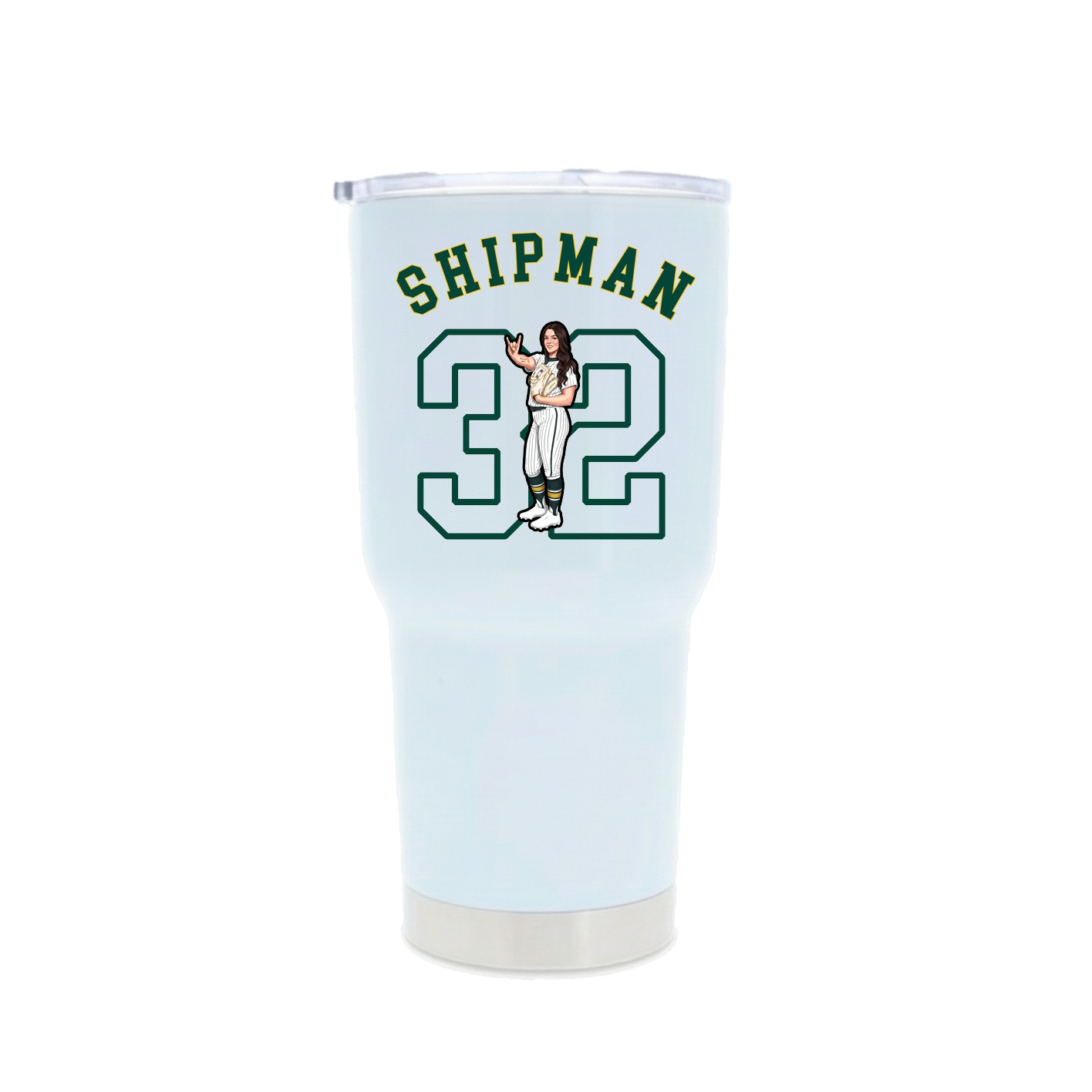 30oz Stainless Steel Tumbler — Shirsey Arch in White