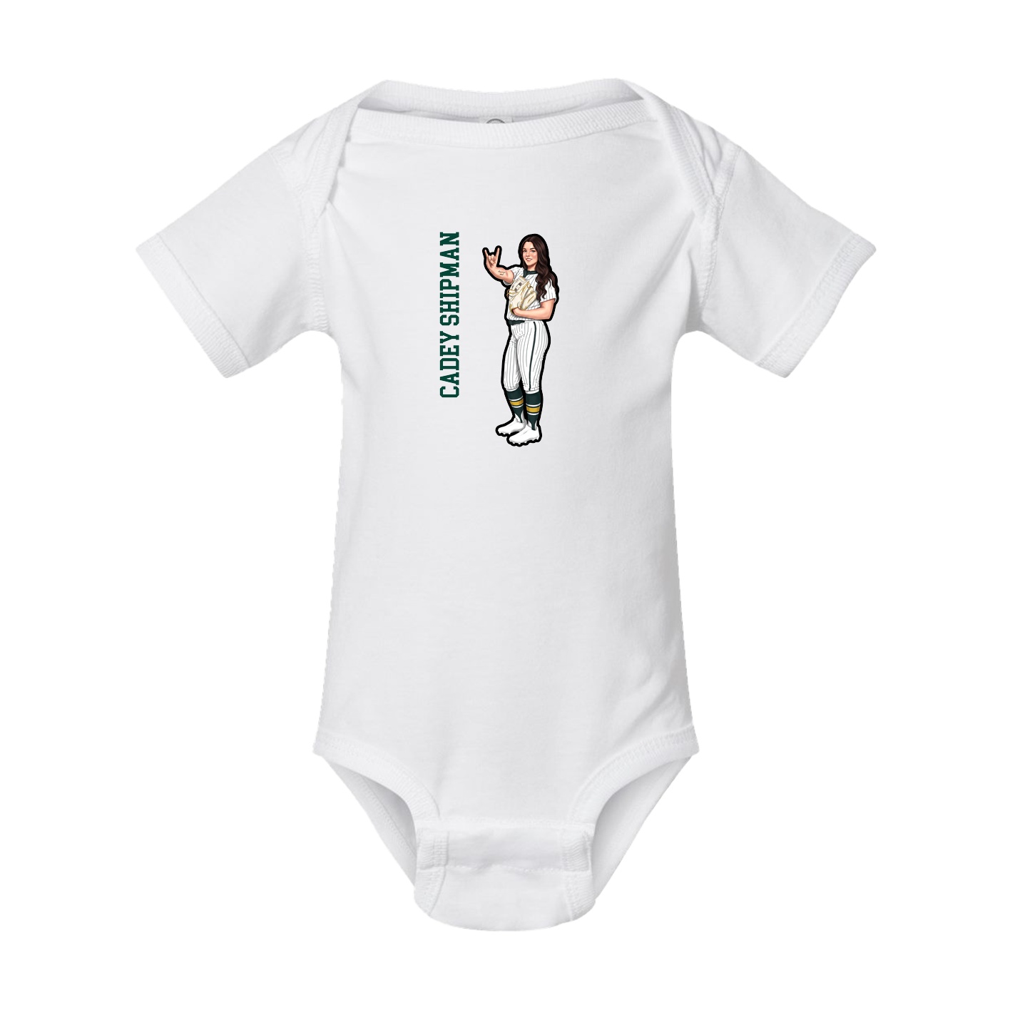 Baby Onesie — Name Vertical in White