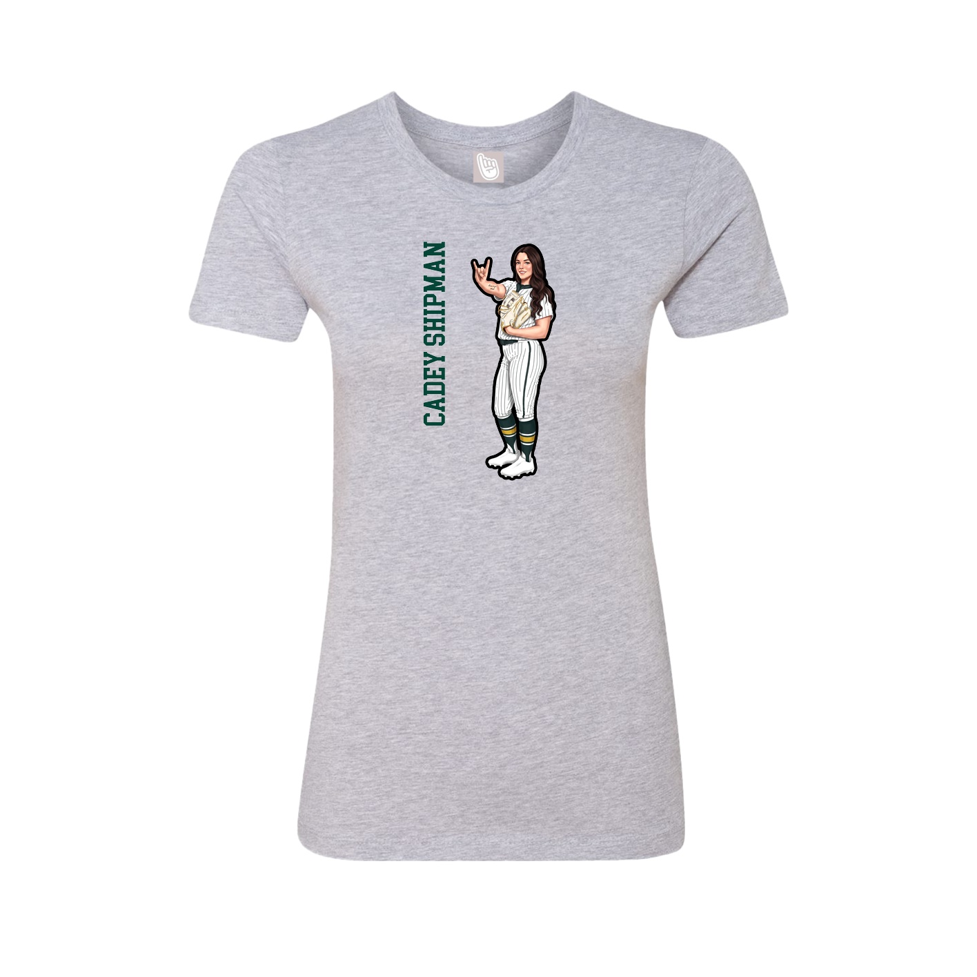 Womens Tee — Name Vertical in Grey