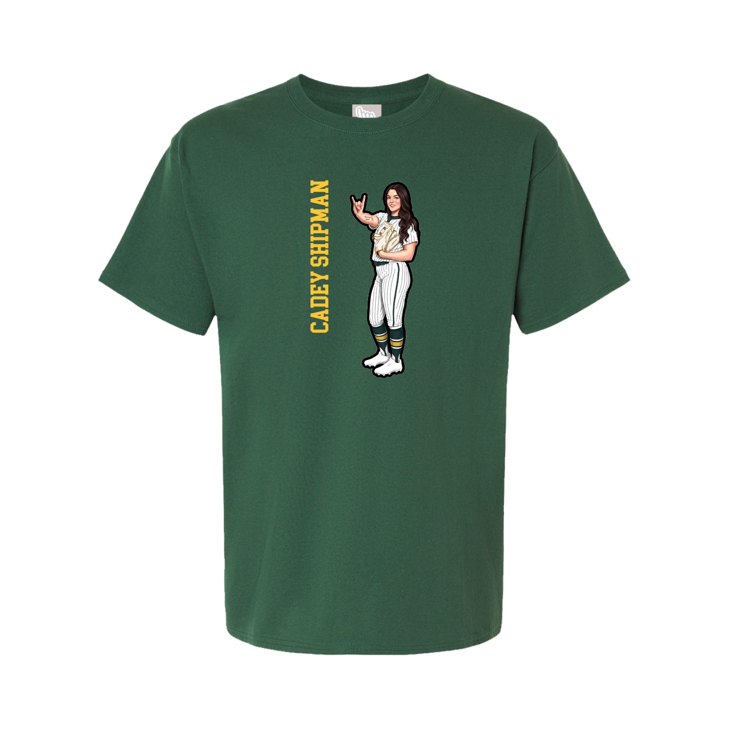 Youth Tee — Name Vertical in Green