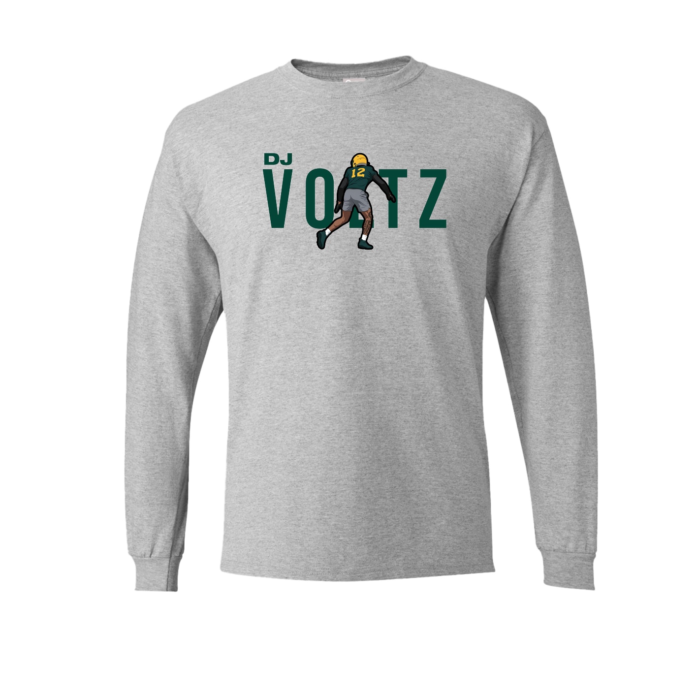 Long Sleeve Tee — Player Name in Grey
