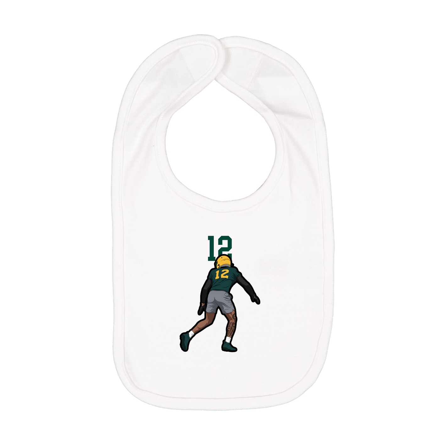 Infant Bib — Number Top in White