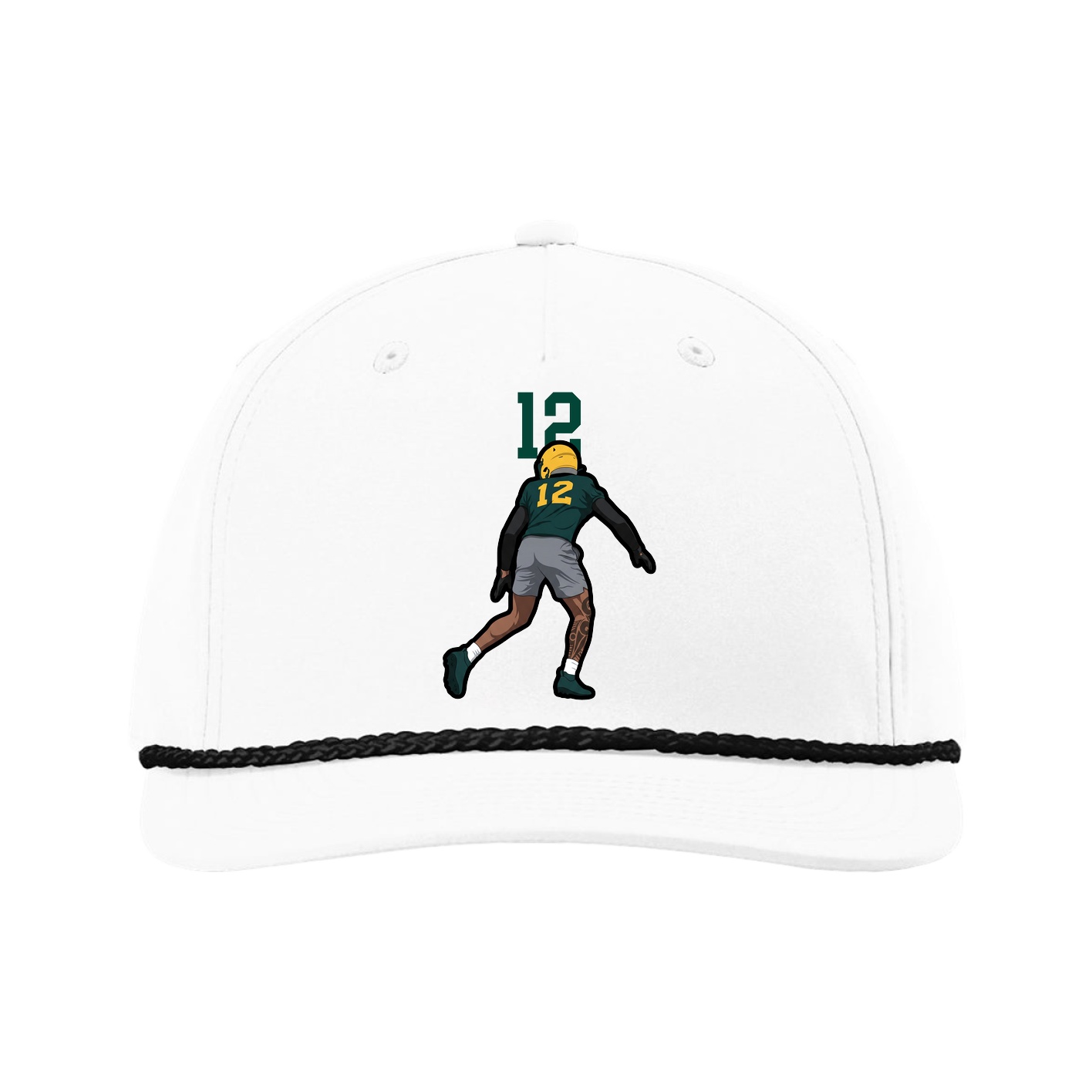 Five-Panel Classic Rope Cap — Number Top in White