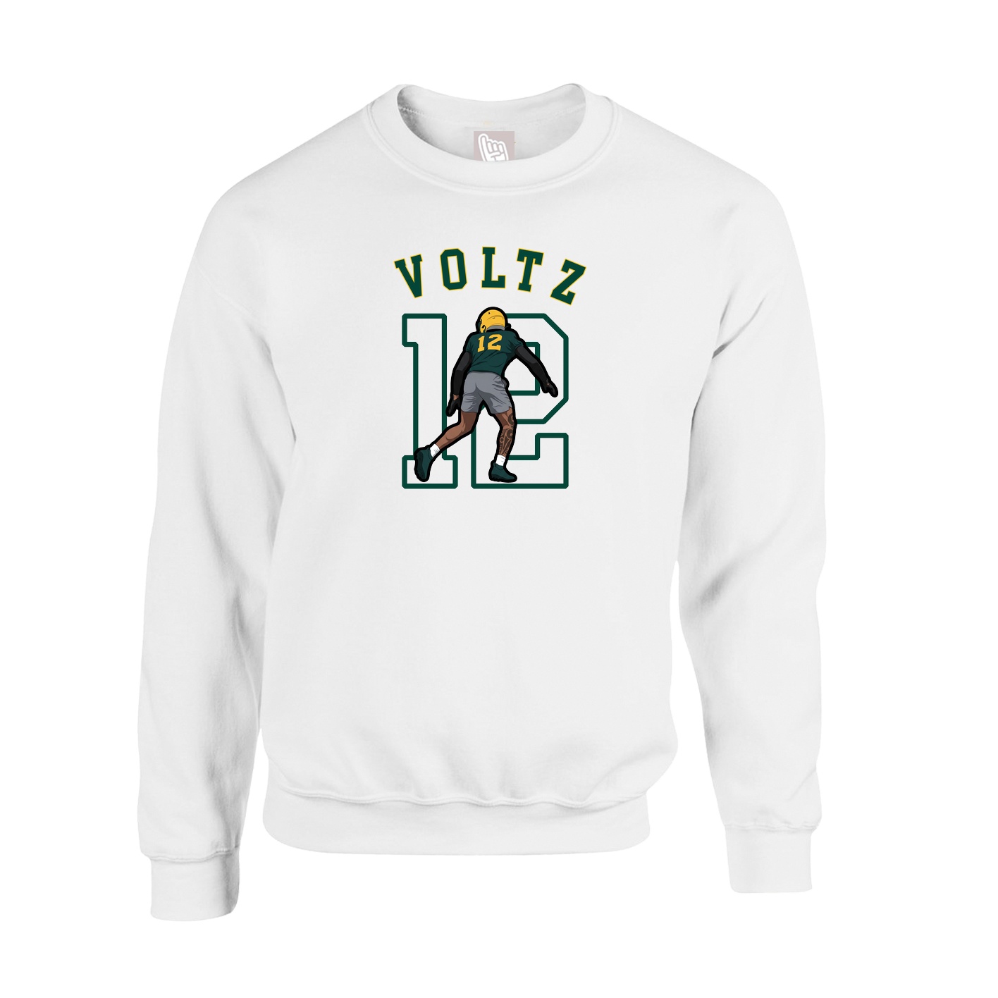 Fleece Crew — Shirsey Arch in White