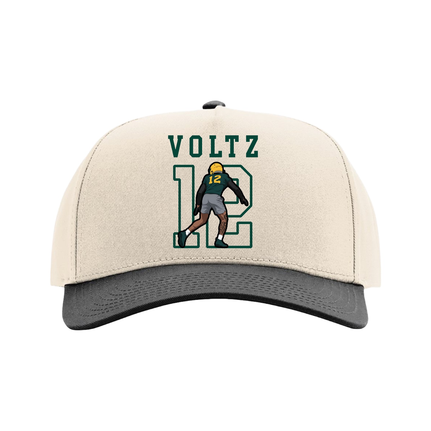 Full Fabric Five-Panel Champ Cap — Shirsey in Cream/Black