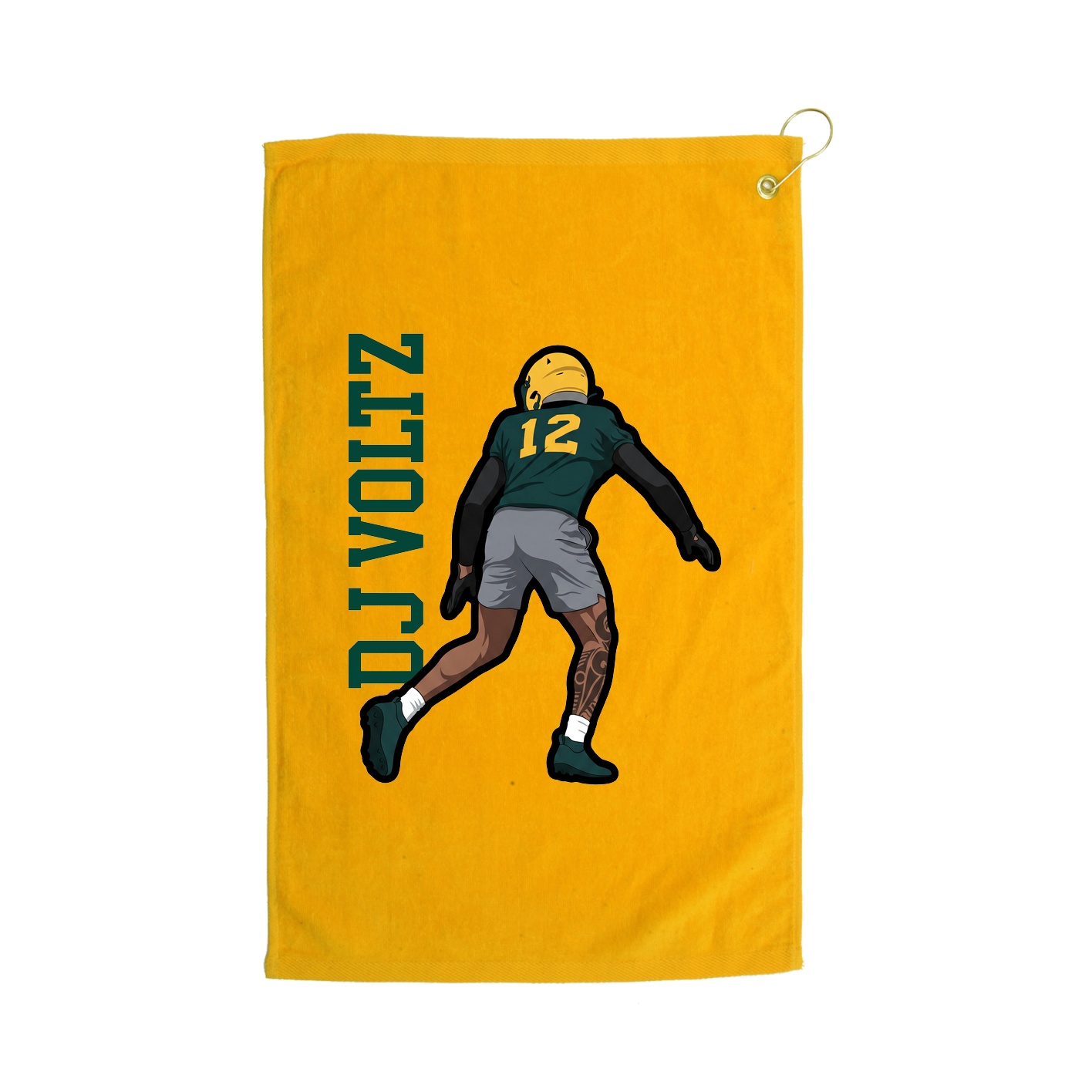 Golf Towel — Name Vertical in Gold