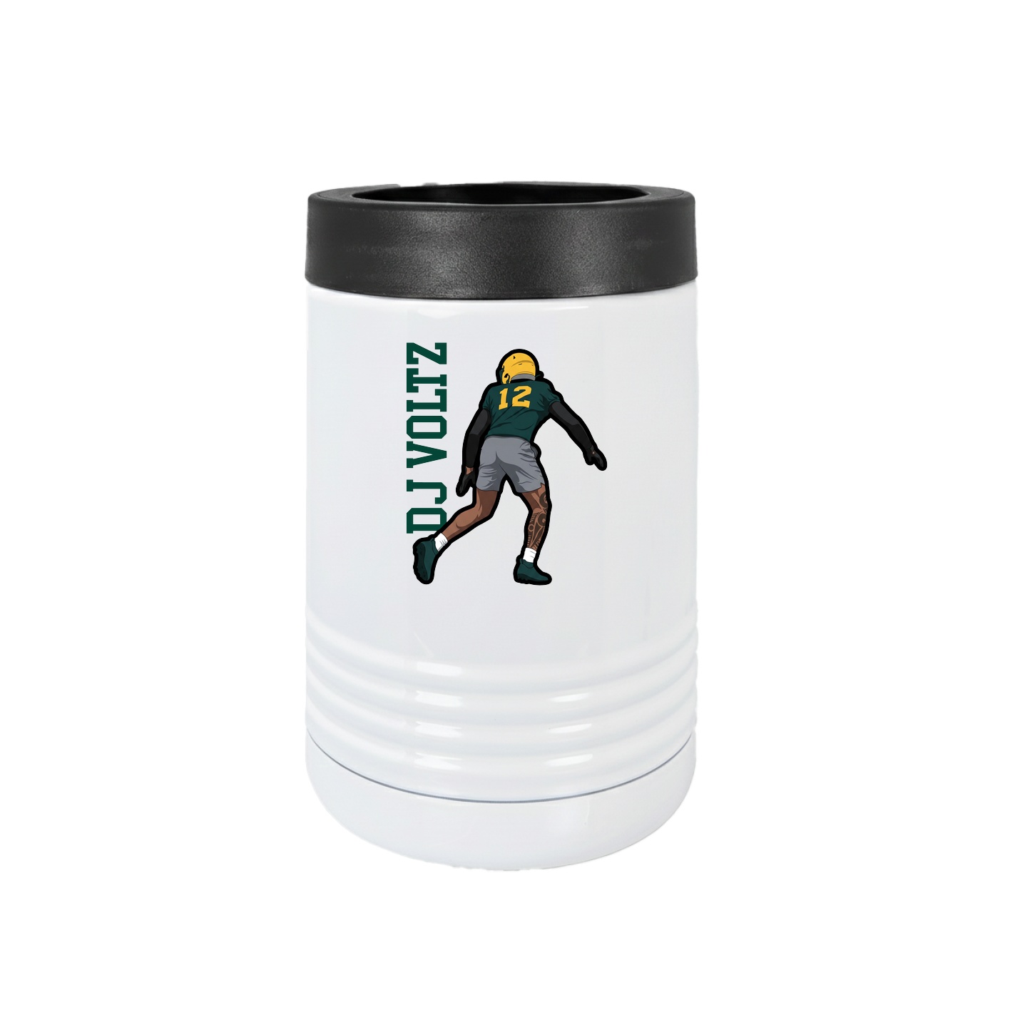Beverage Holder — Name Vertical in White