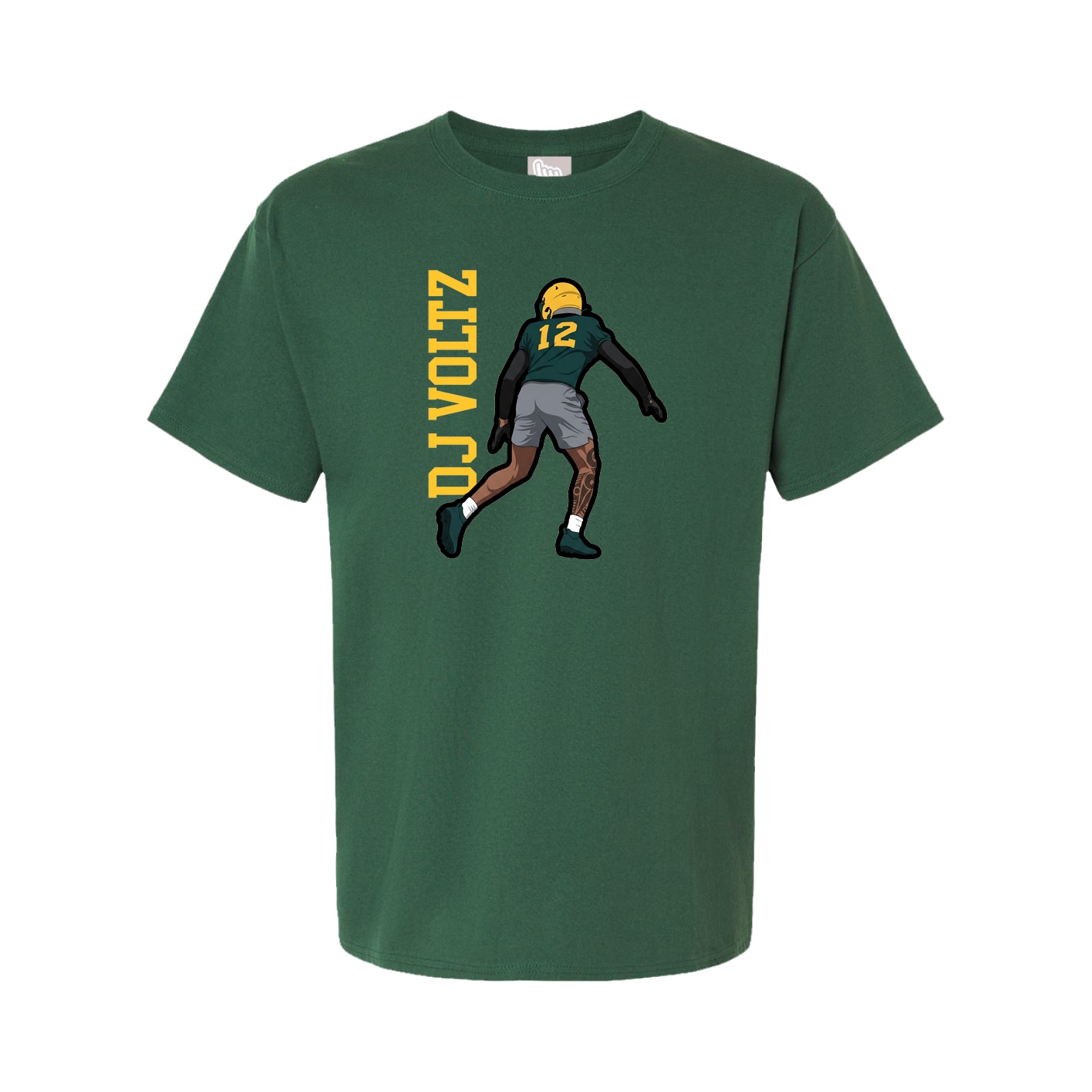 Youth Tee — Name Vertical in Green