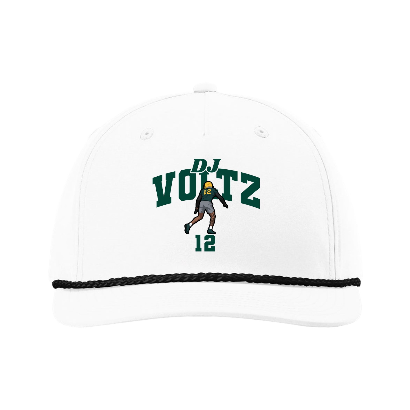 Five-Panel Classic Rope Cap — Signature Arch in White