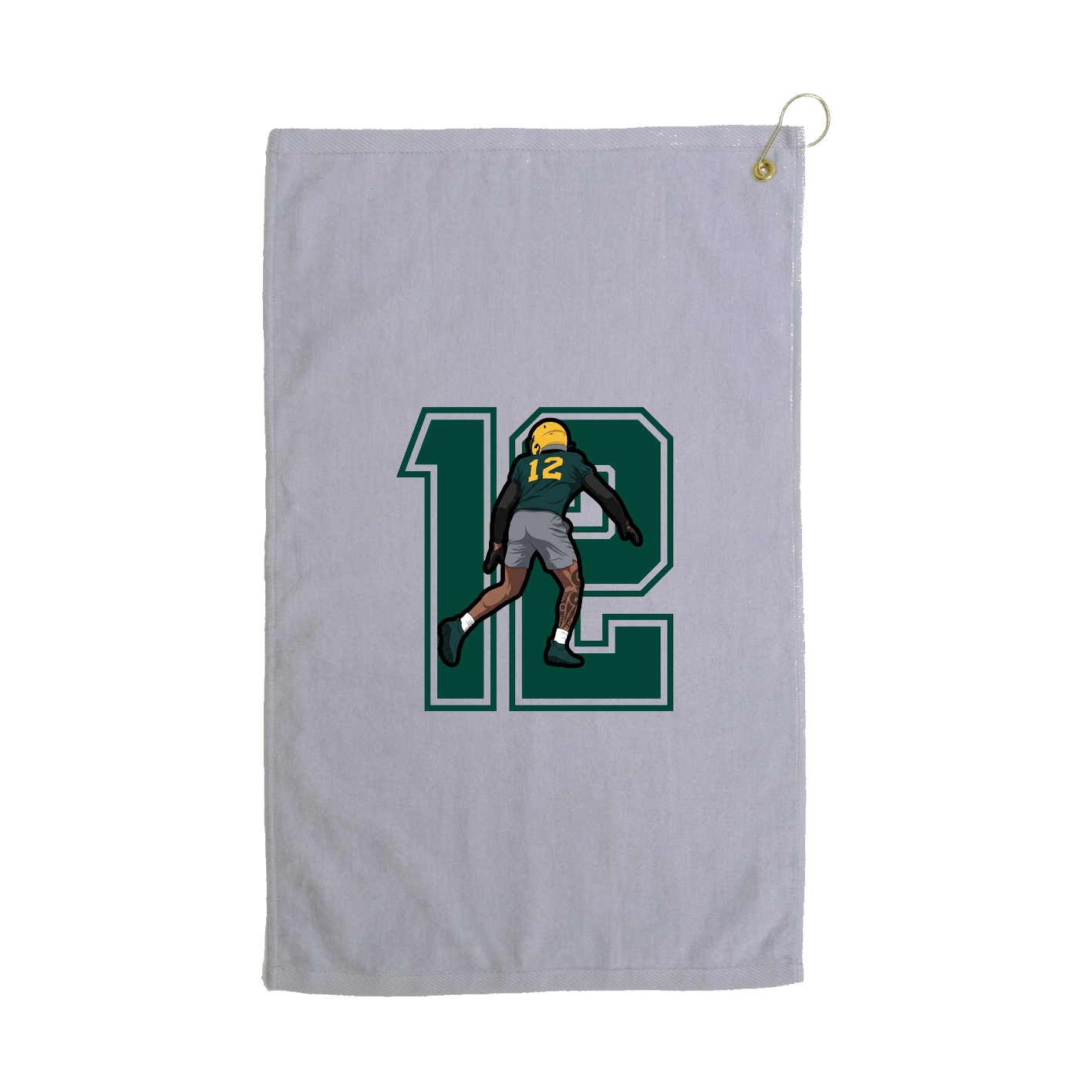 Golf Towel — Number in Grey