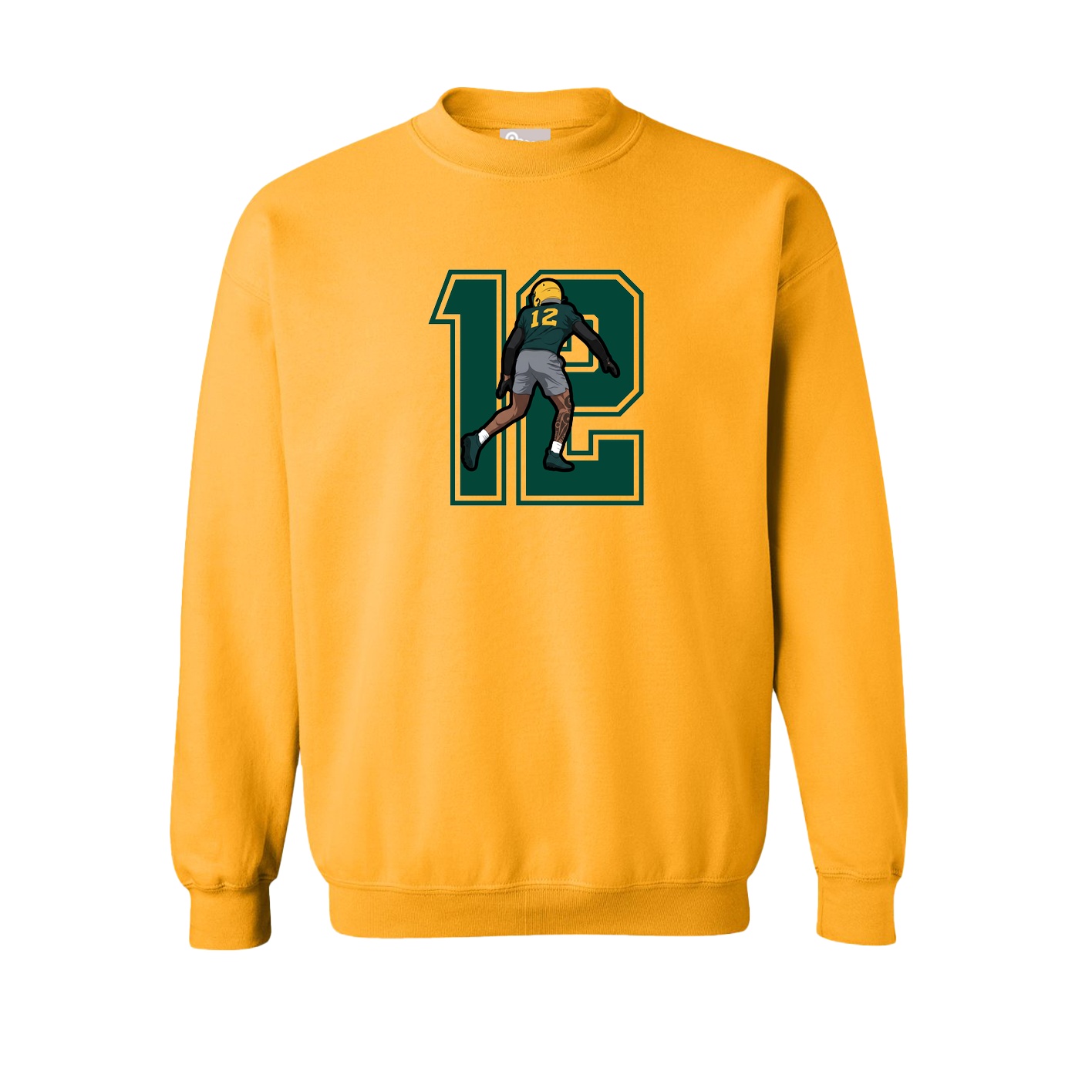 Fleece Crew — Number in Gold