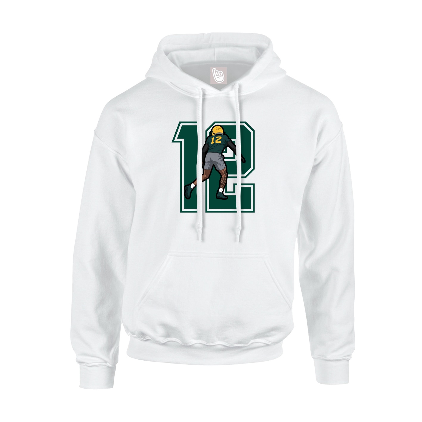 Youth Hoodie — Number in White