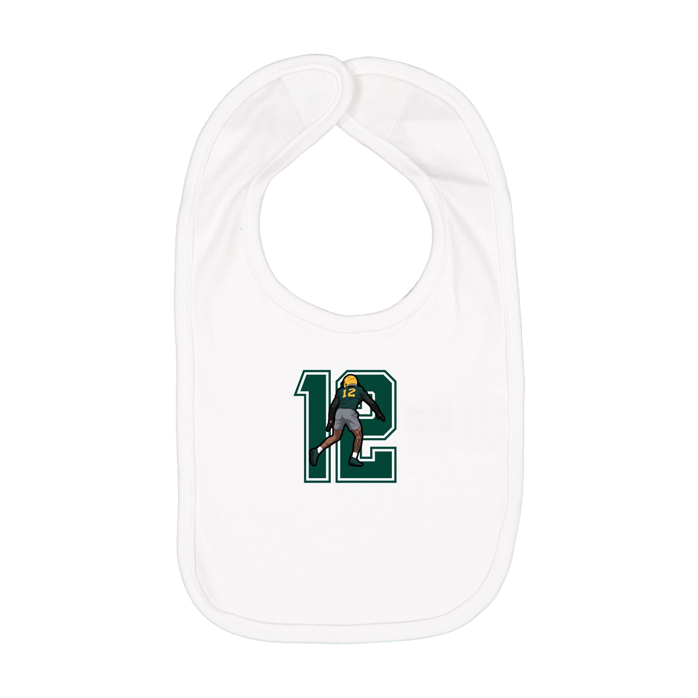 Infant Bib — Number in White