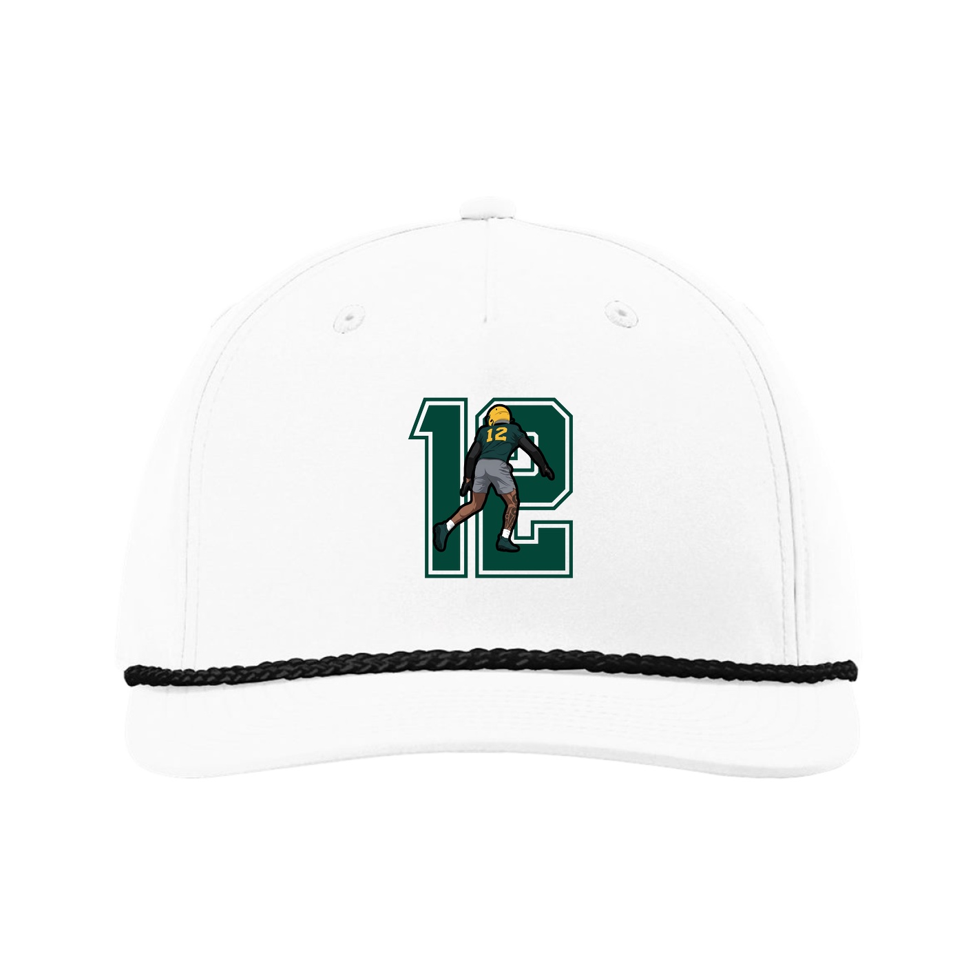 Five-Panel Classic Rope Cap — Number in White