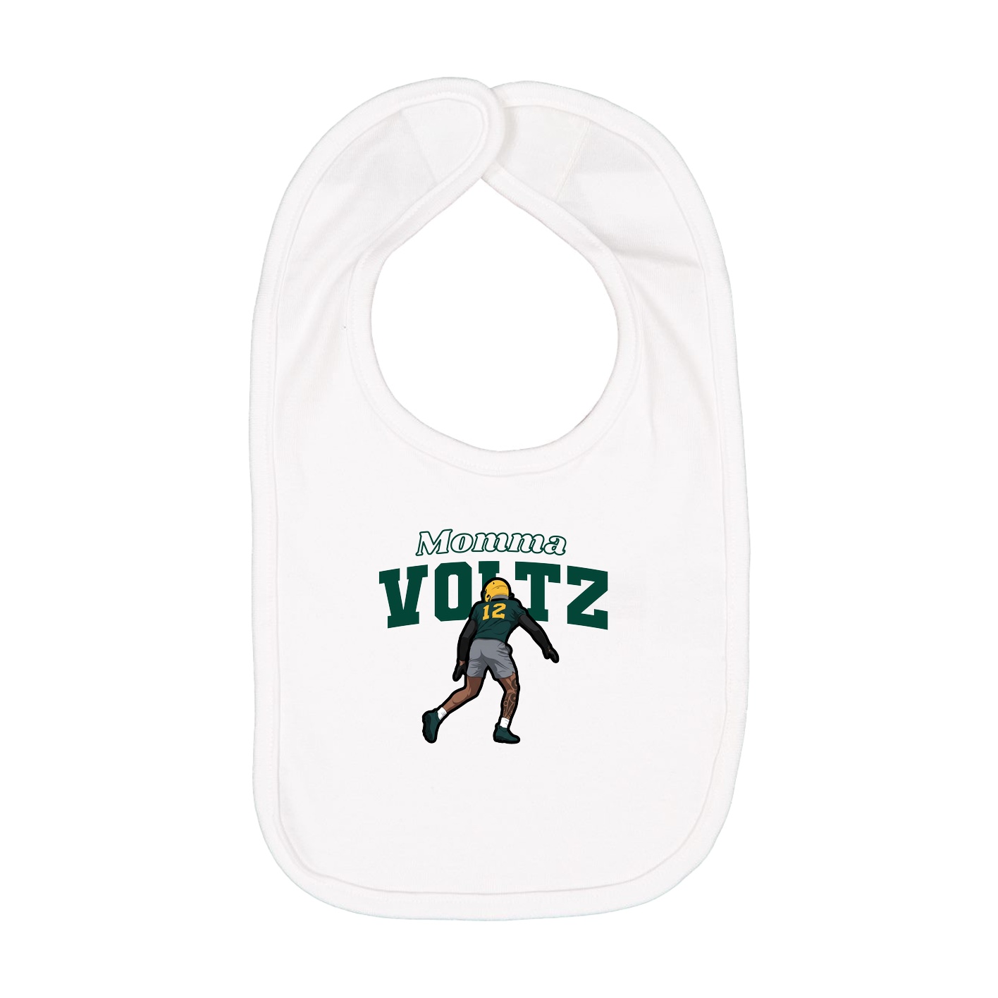 Infant Bib — Mothers Day Block in White