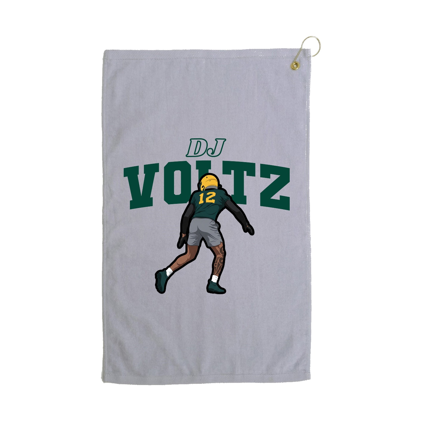 Golf Towel — Name Arch in Grey