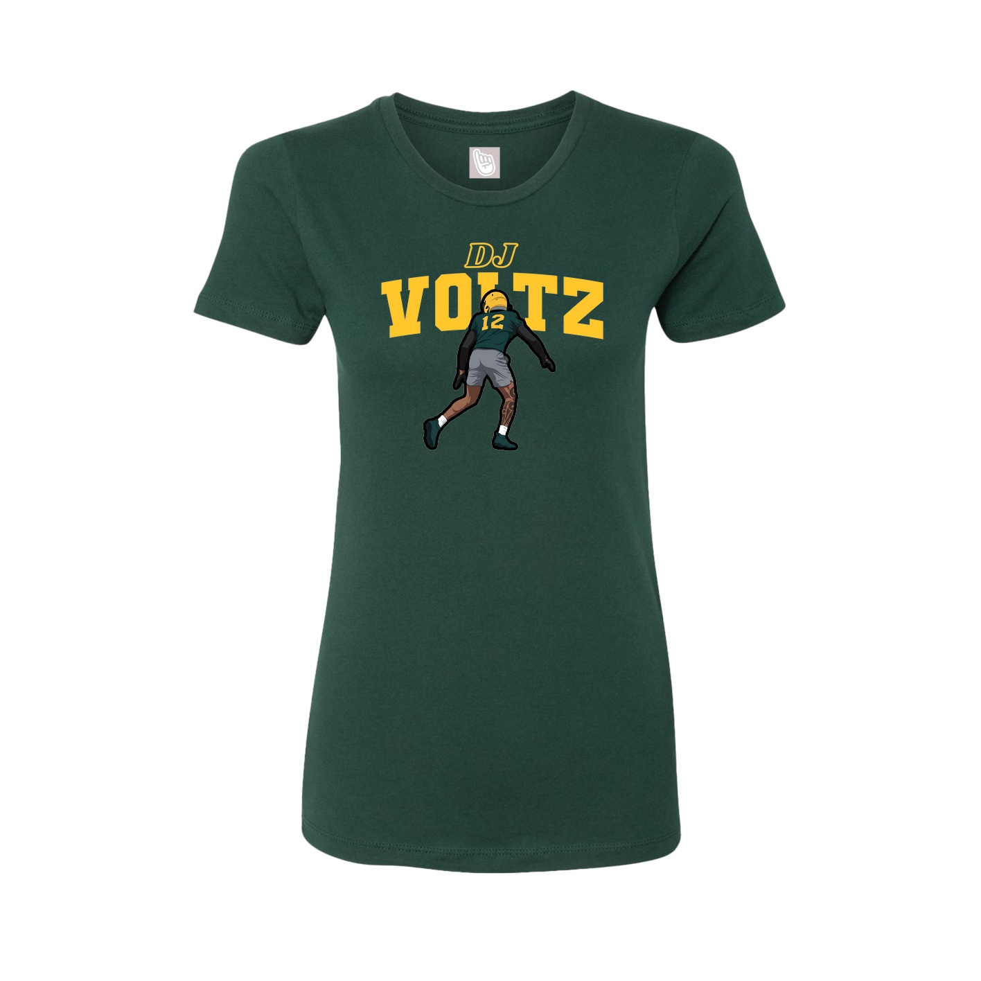 Fitted Women's Tee — Name Arch in Green