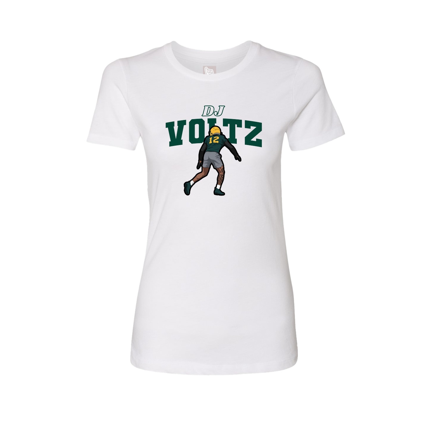 Womens Tee — Name Arch in White
