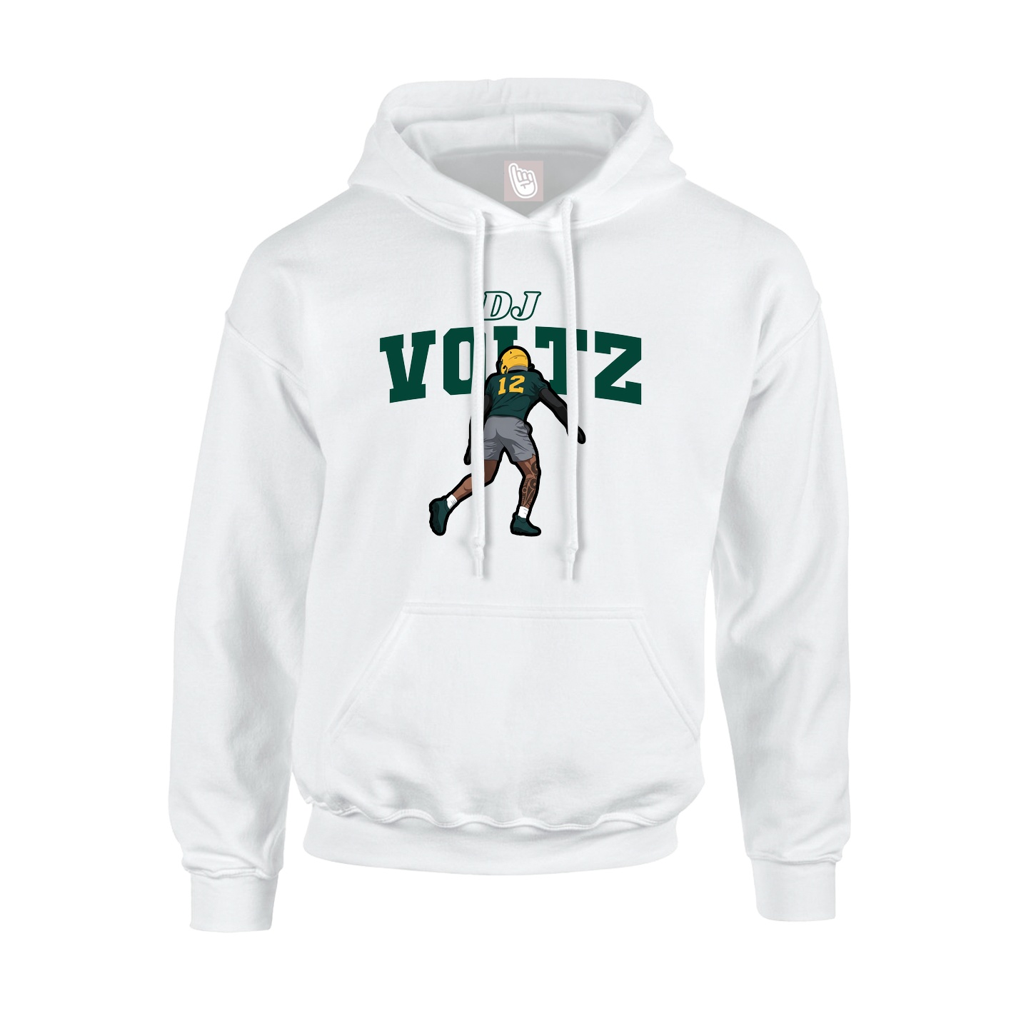 Hoodie — Name Arch in White