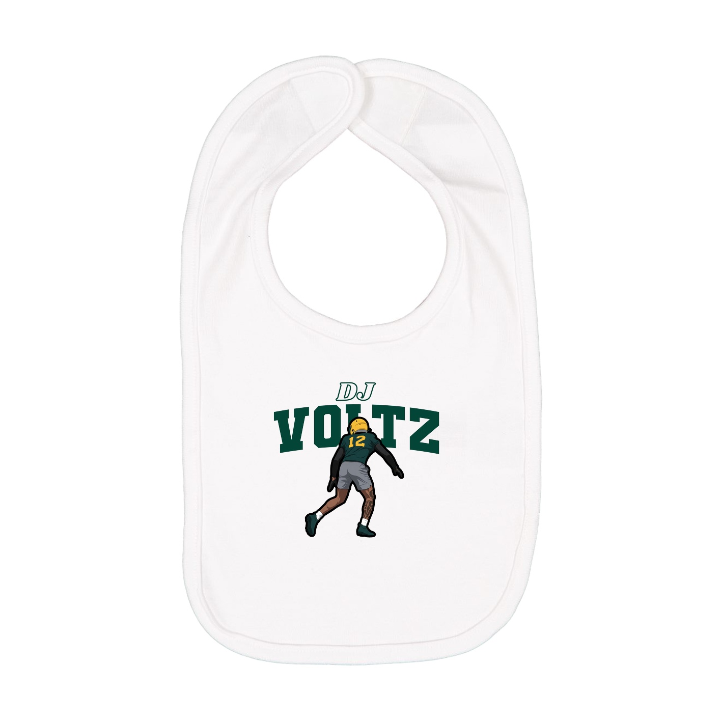 Infant Bib — Name Arch in White