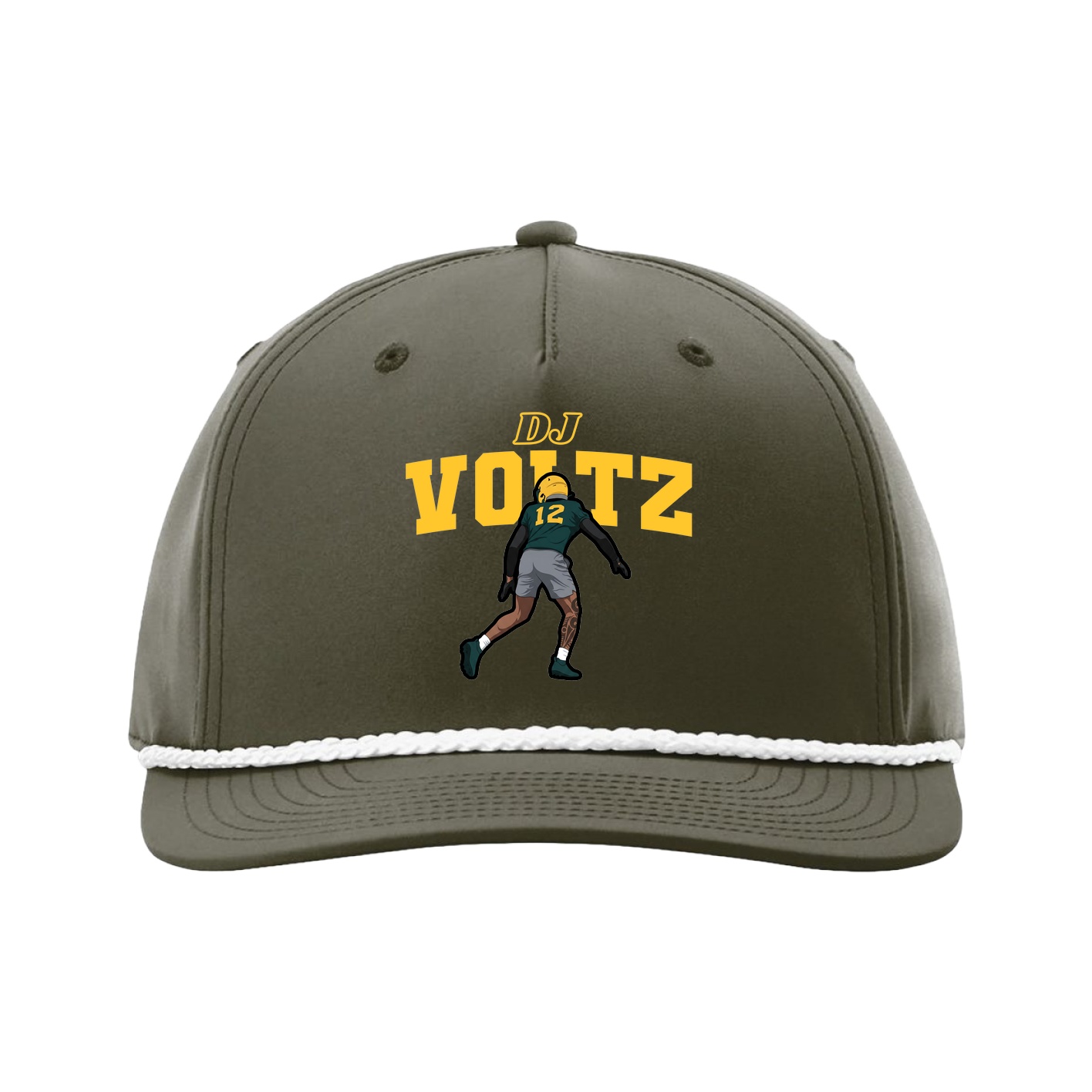 Five-Panel Classic Rope Cap — Name Arch in Green