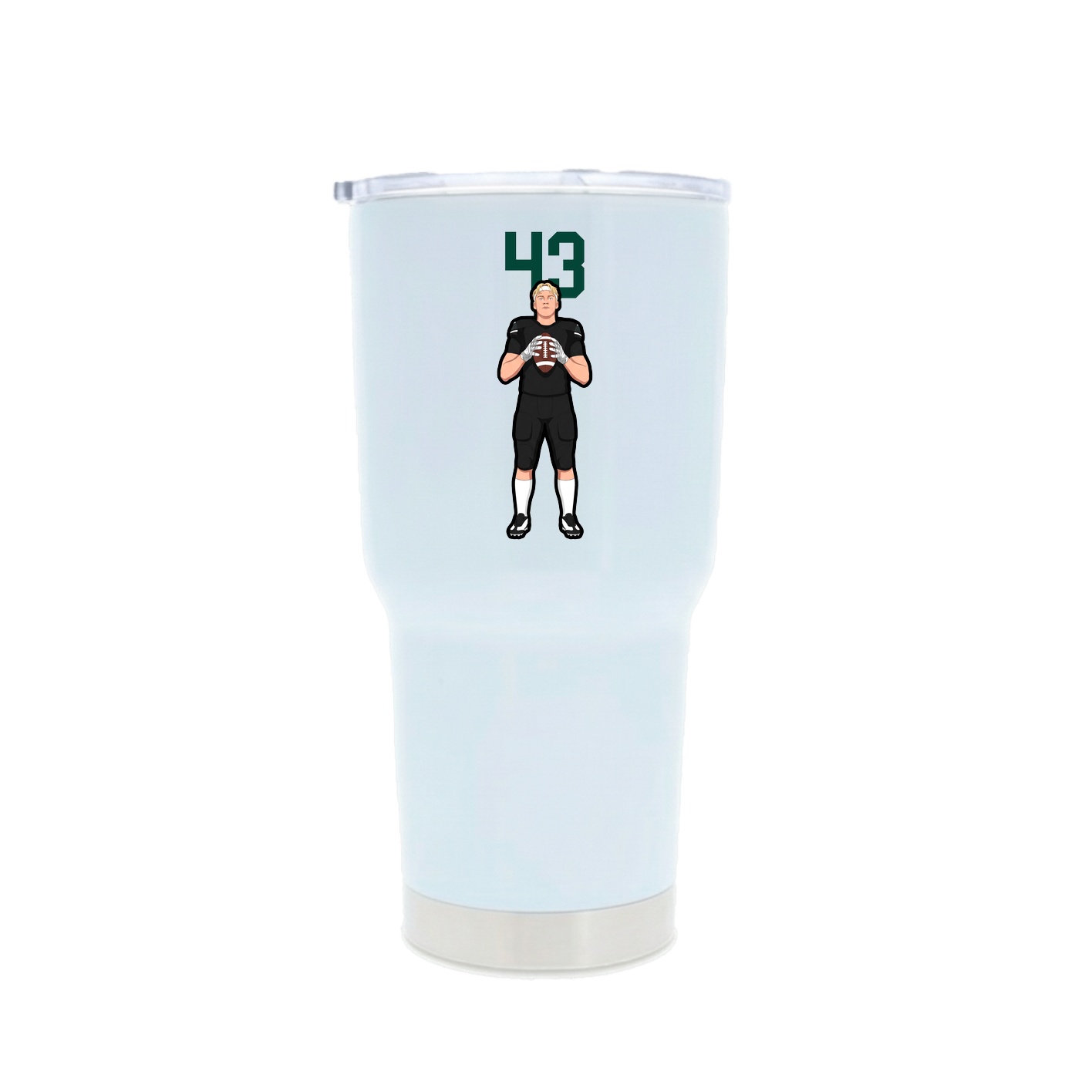 30oz Stainless Steel Tumbler — Number Top in White