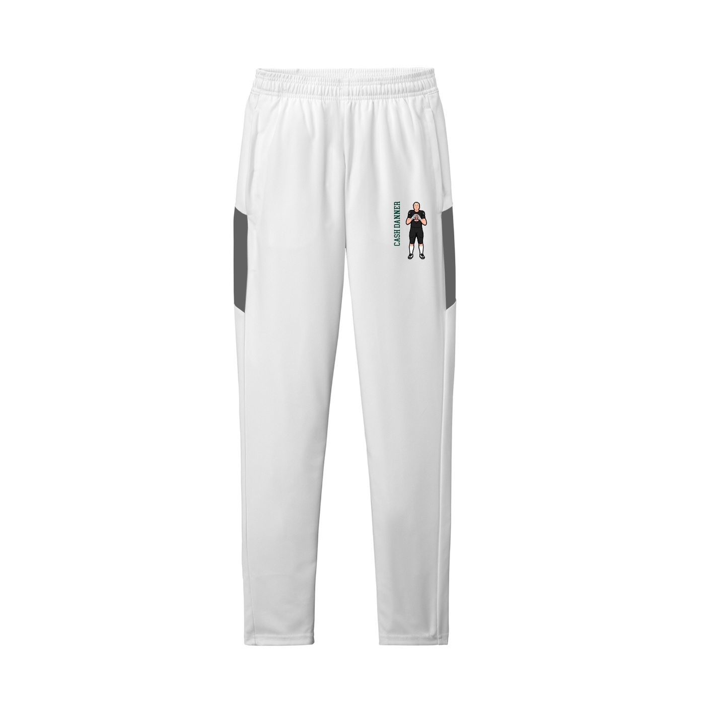 Team Travel Pant — Name Vertical in White/Grey