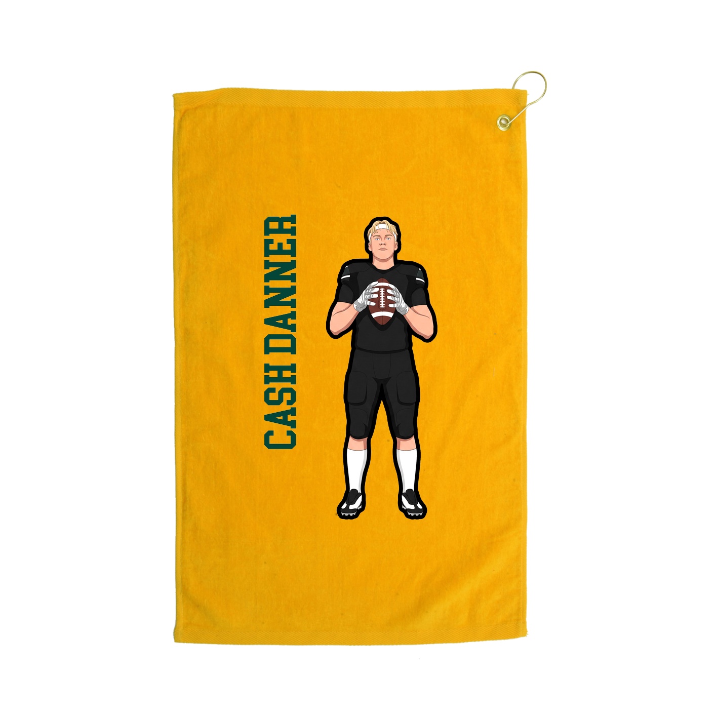 Golf Towel — Name Vertical in Gold
