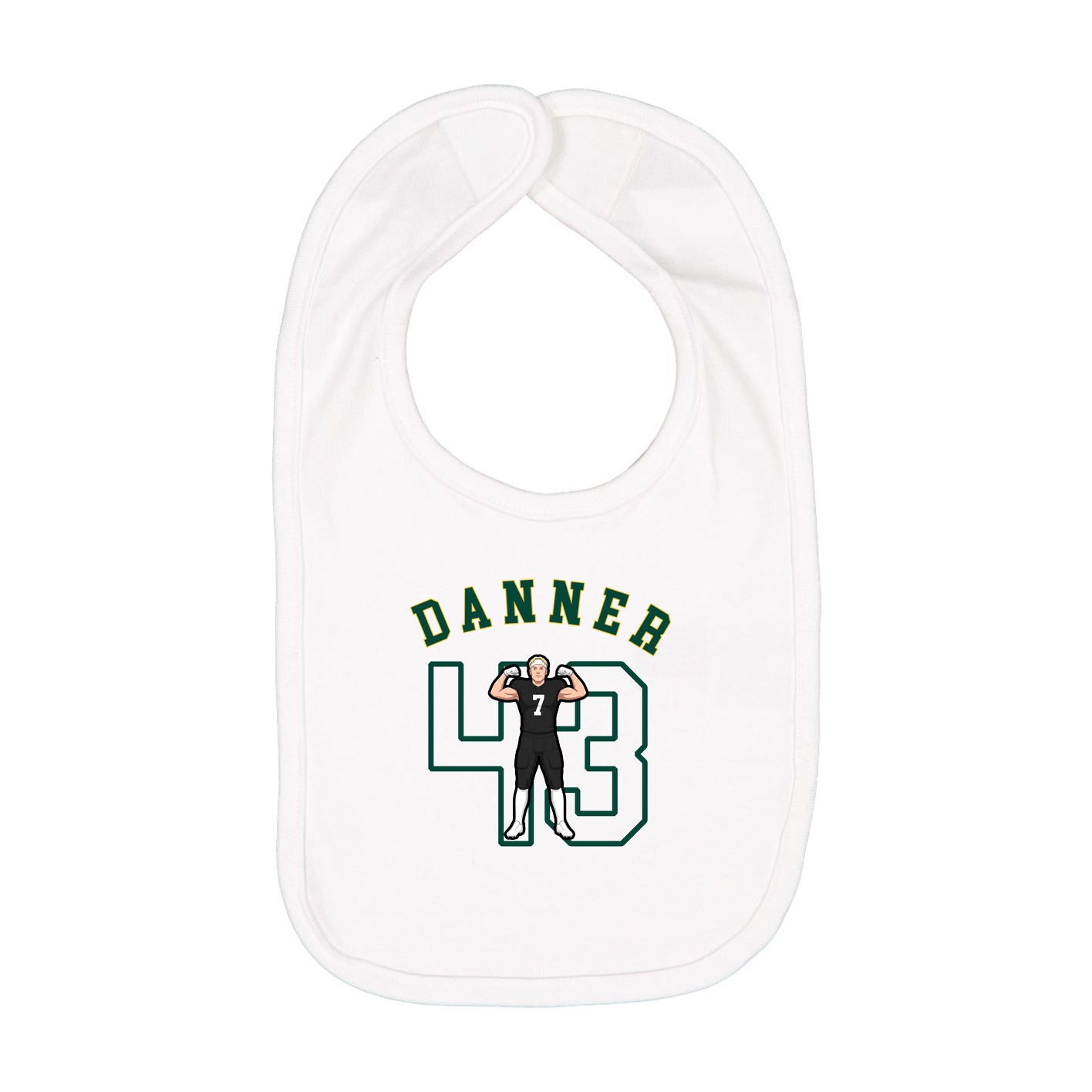 Infant Bib — Shirsey Arch in White