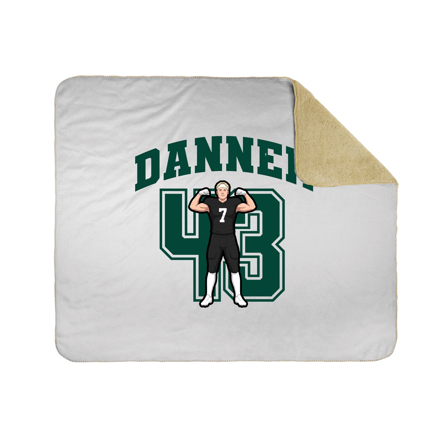 Throw Blanket — Number in White