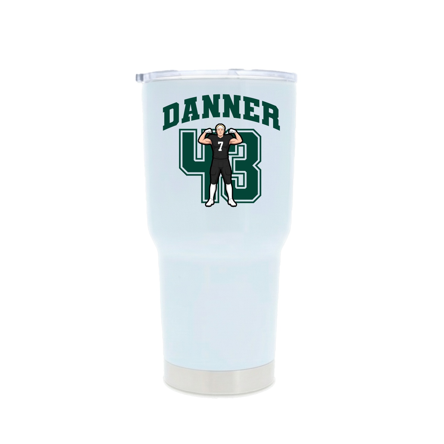 30oz Stainless Steel Tumbler — Number in White