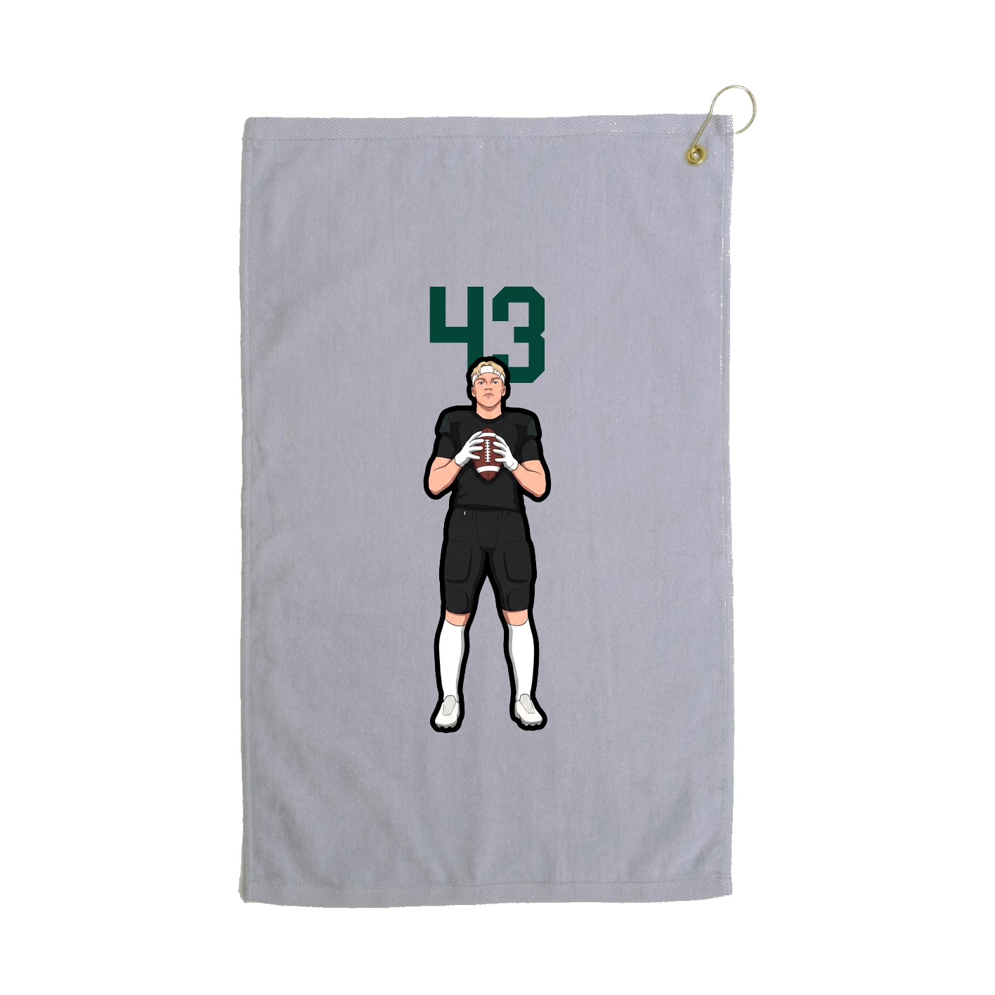 Golf Towel — Number Top in Grey