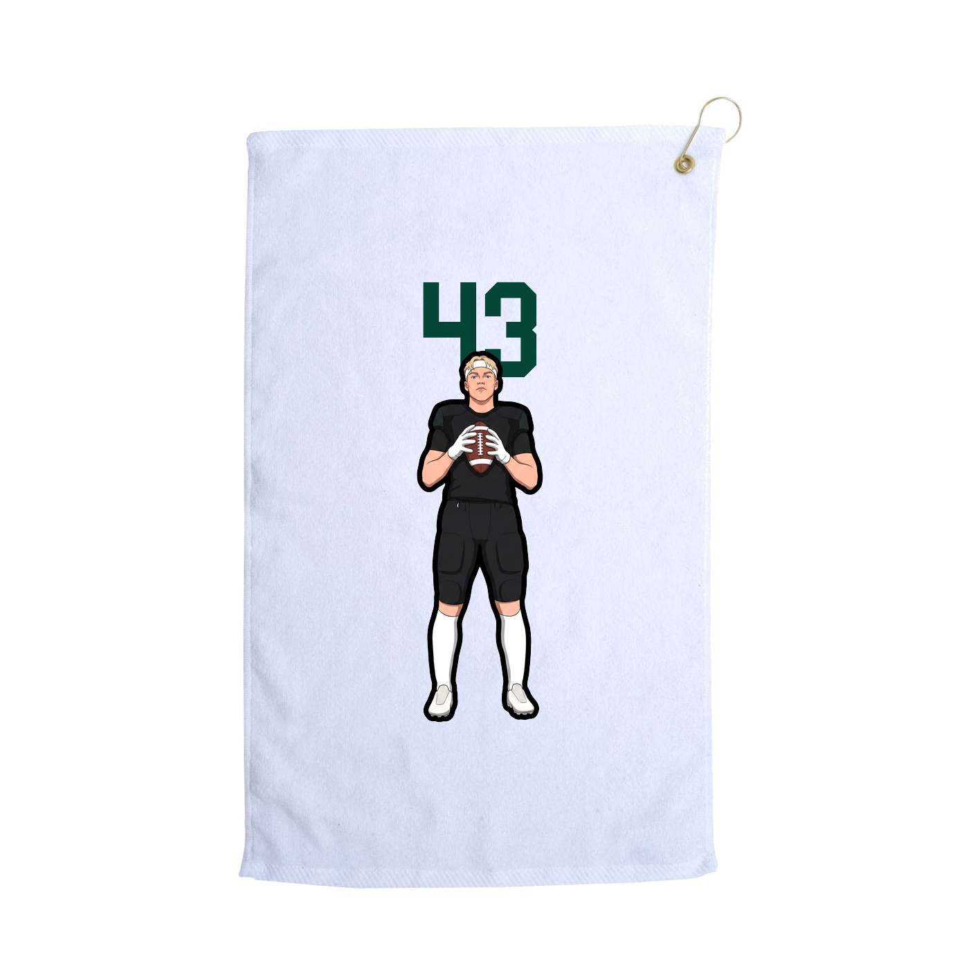 Golf Towel — Number Top in White