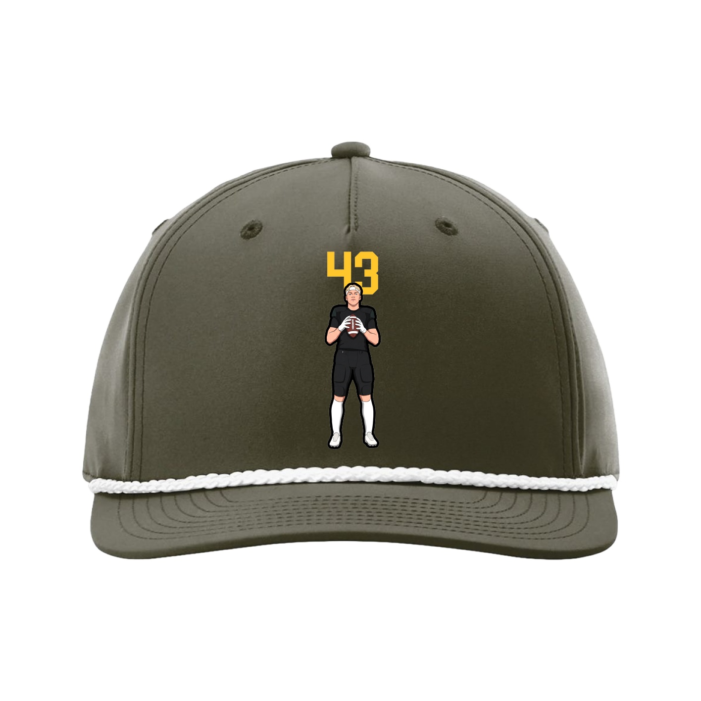 Five-Panel Classic Rope Cap — Number Top in Green