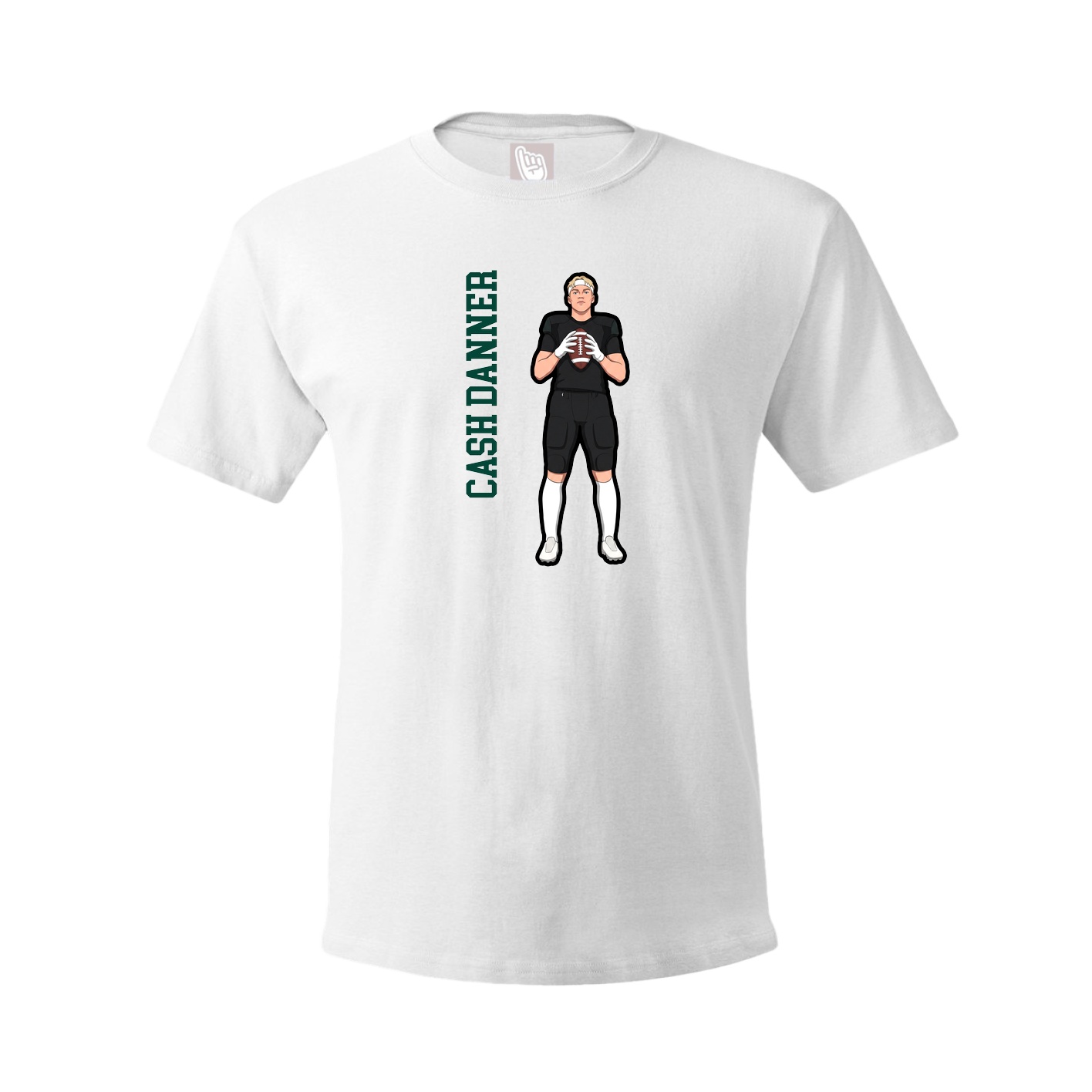 Tee — Name Vertical in White